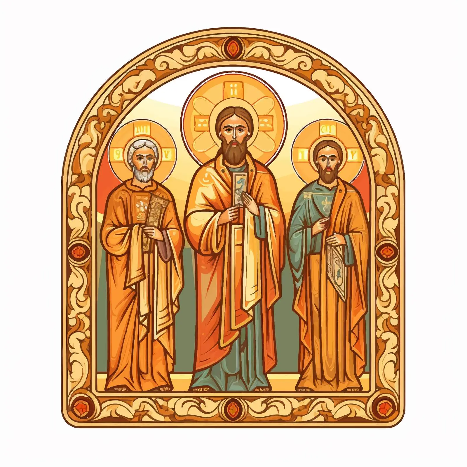 Byzantine Style Religious Frame with Apostles — free download from Dotvec