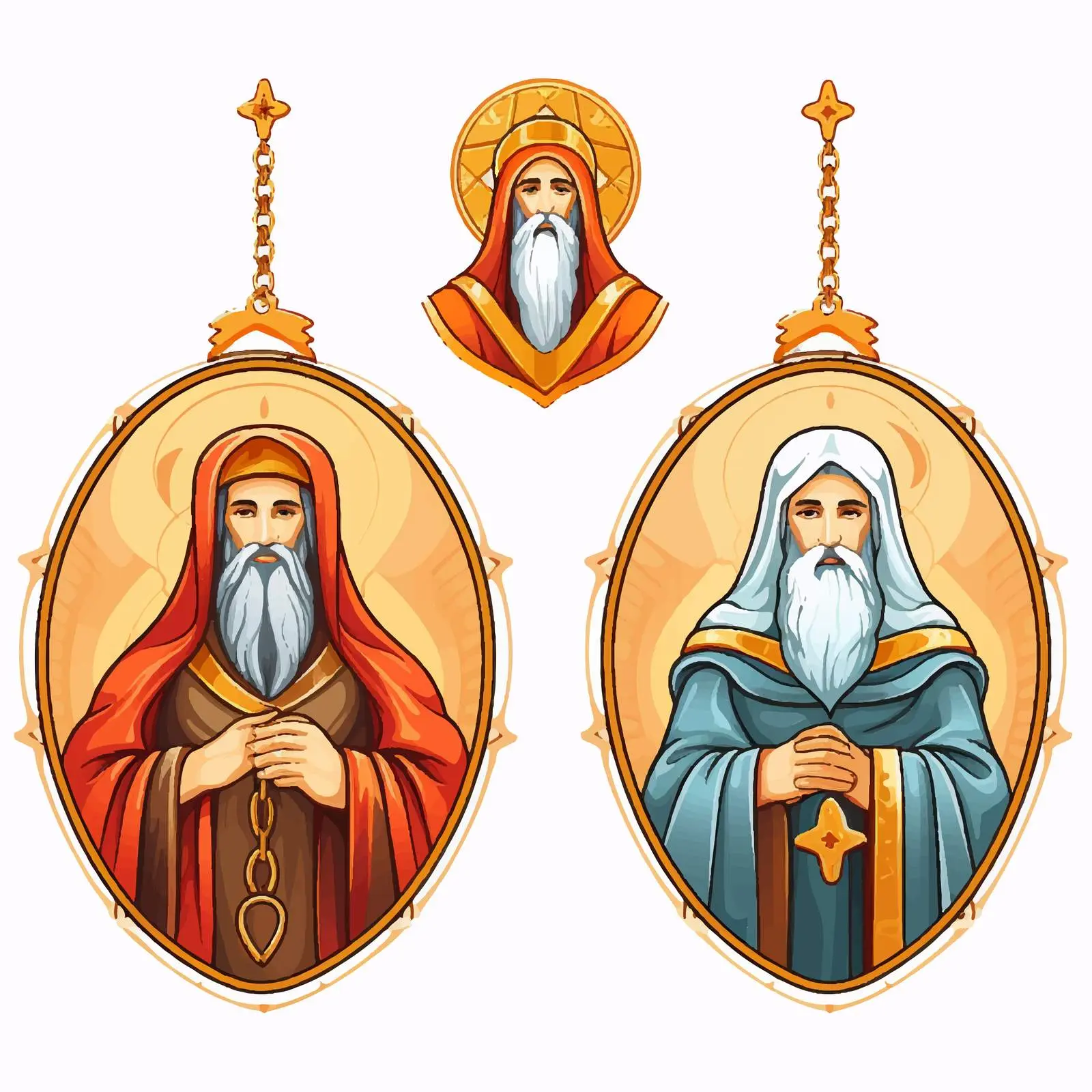 Religious Medallions of Saint Parascheva and Baptist John — free download from Dotvec