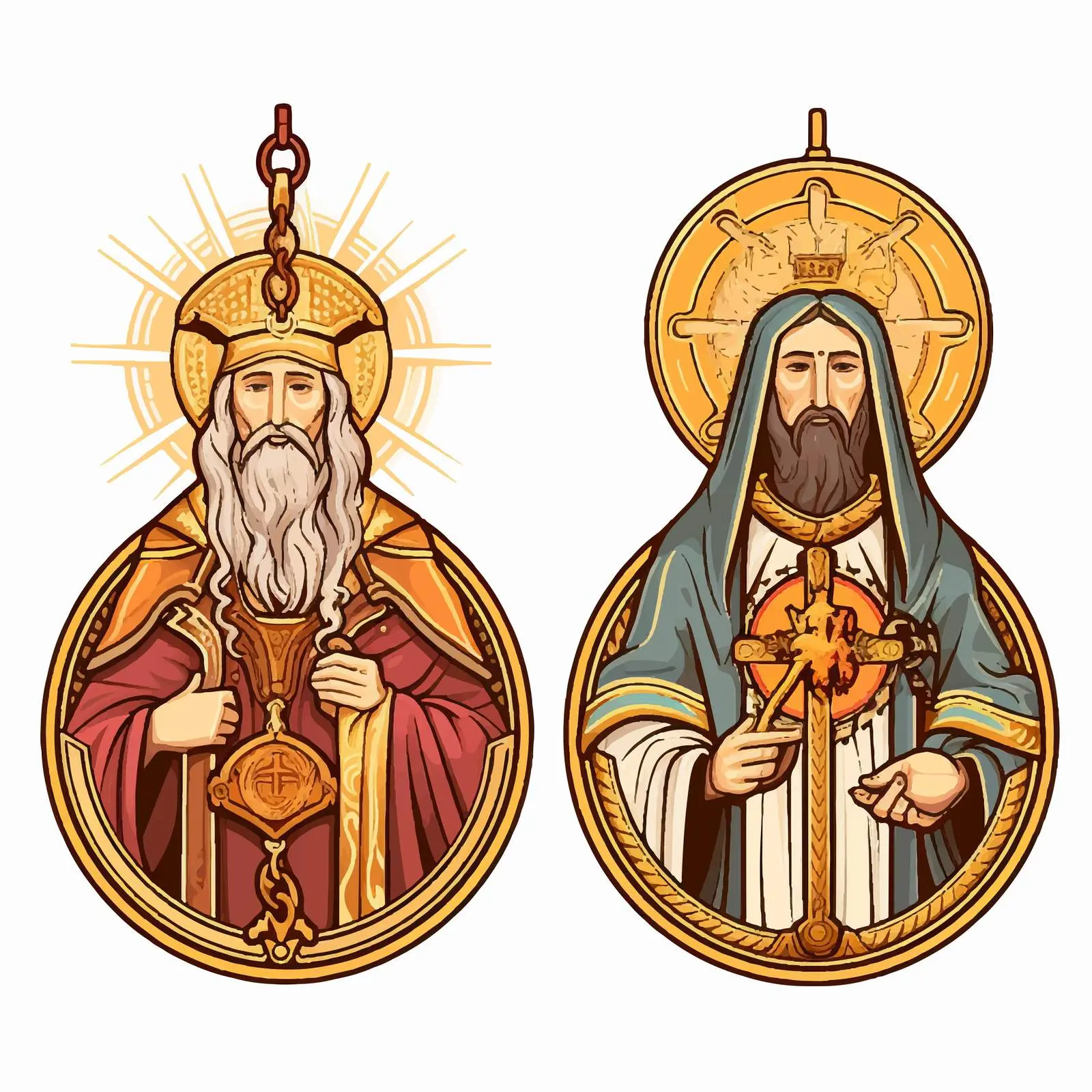 Religious Medallions Set Baptist John Saint Parascheva — free download from Dotvec