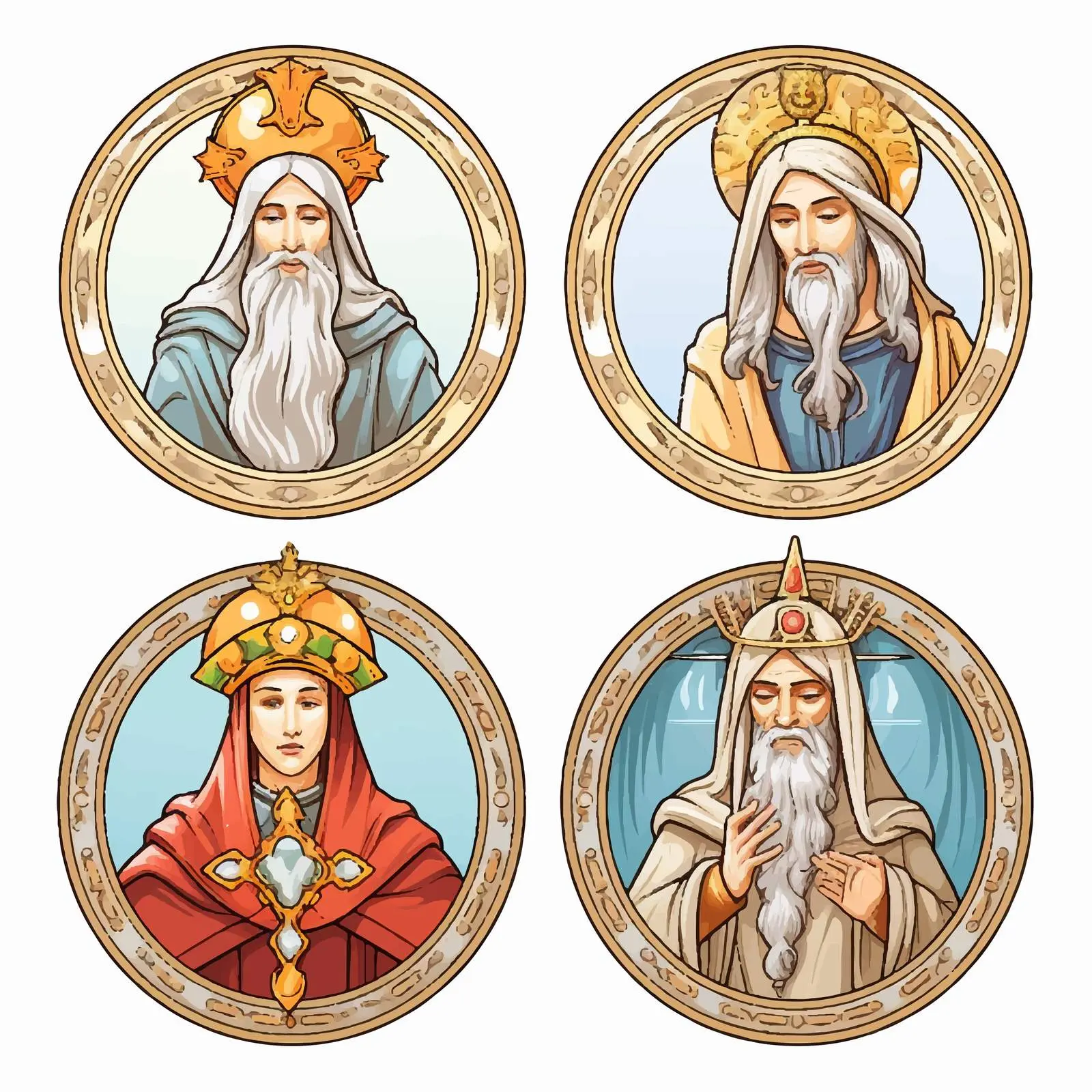 Religious Medallions Set - Saint John & Parascheva — free download from Dotvec
