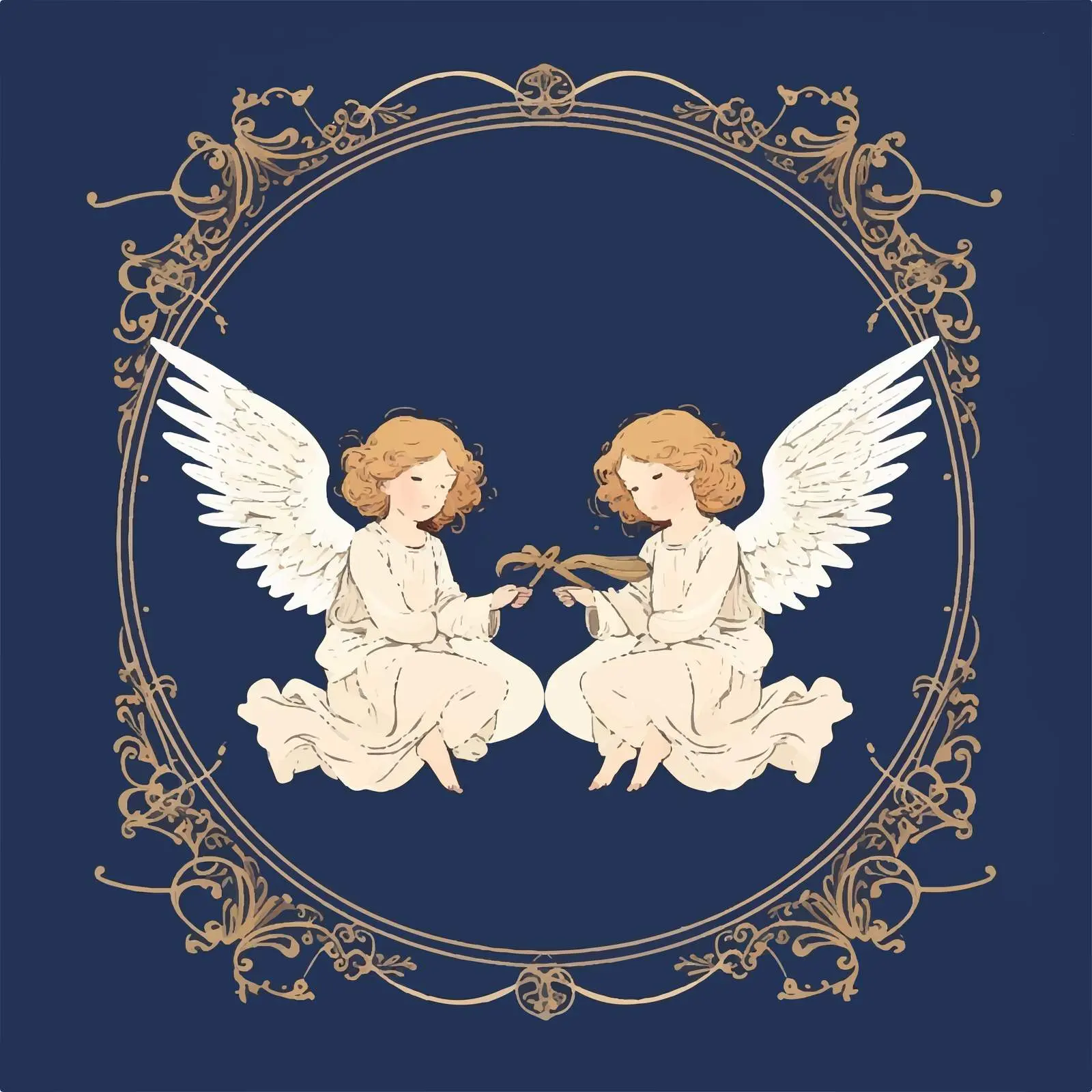 Angelic Frame with Dark Blue Background — free download from Dotvec