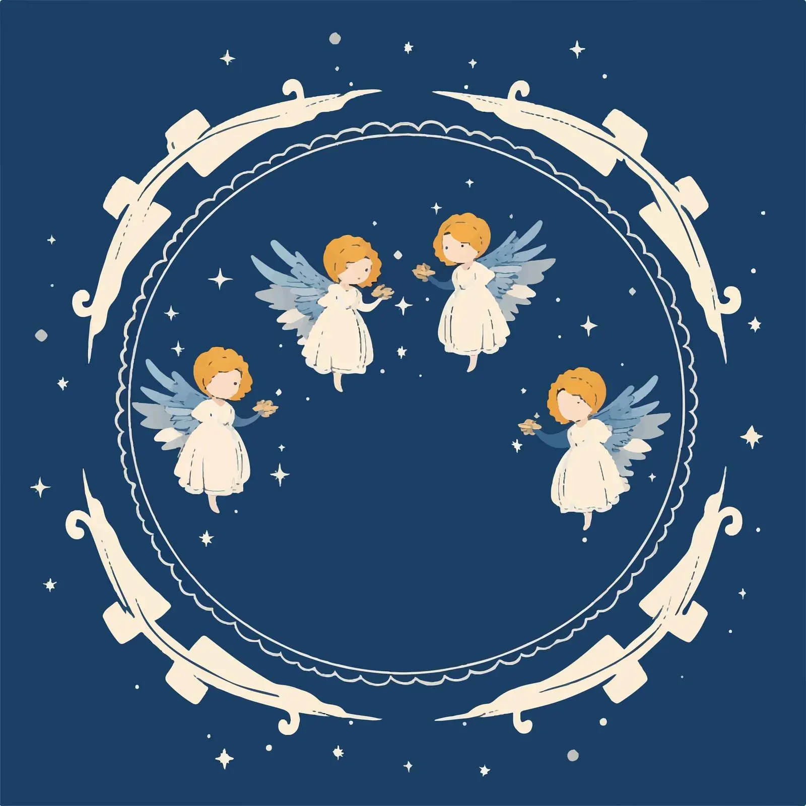 Angelic Frame with Dark Blue Background — free download from Dotvec