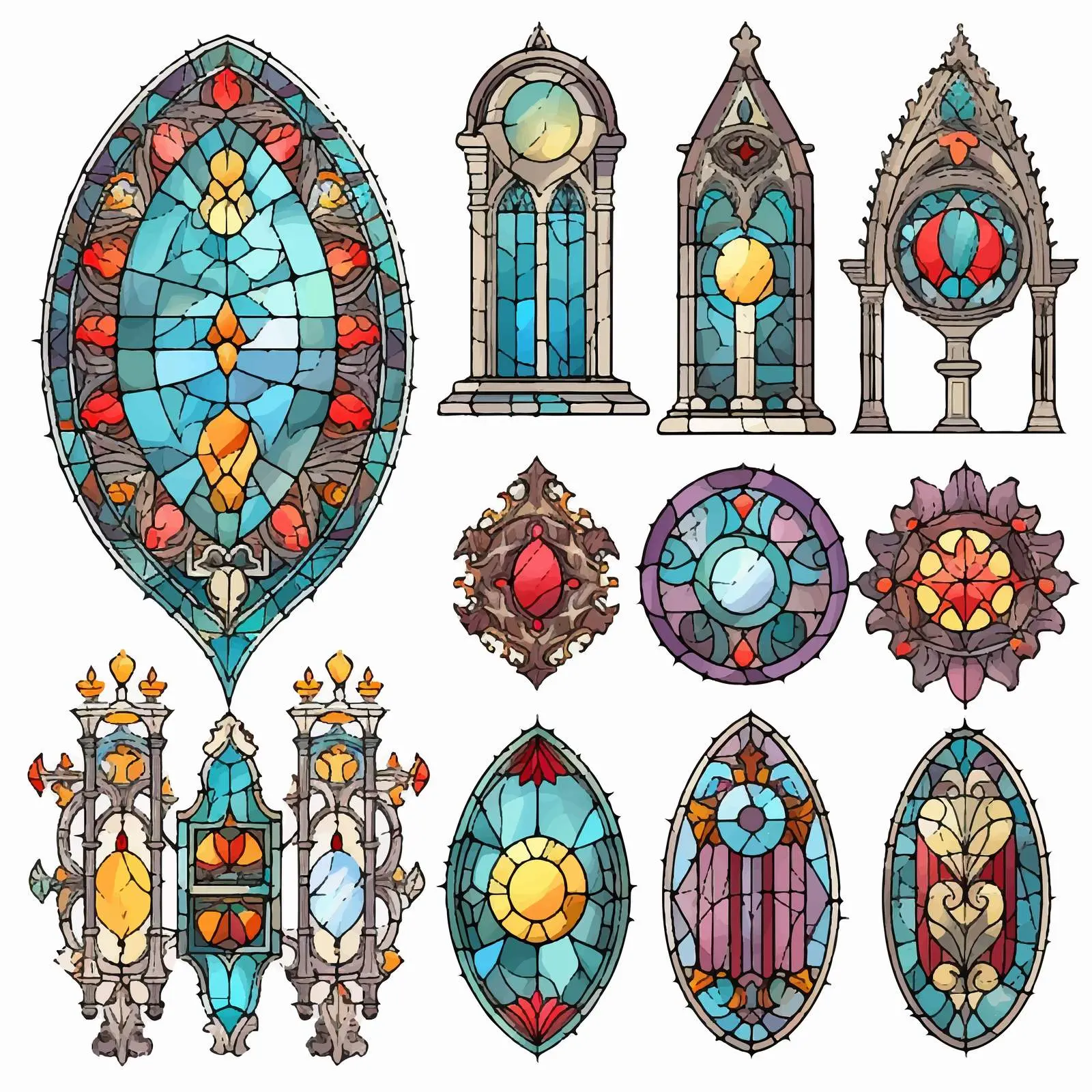 Vintage Medieval Religious Scrapbook Embellishments — free download from Dotvec