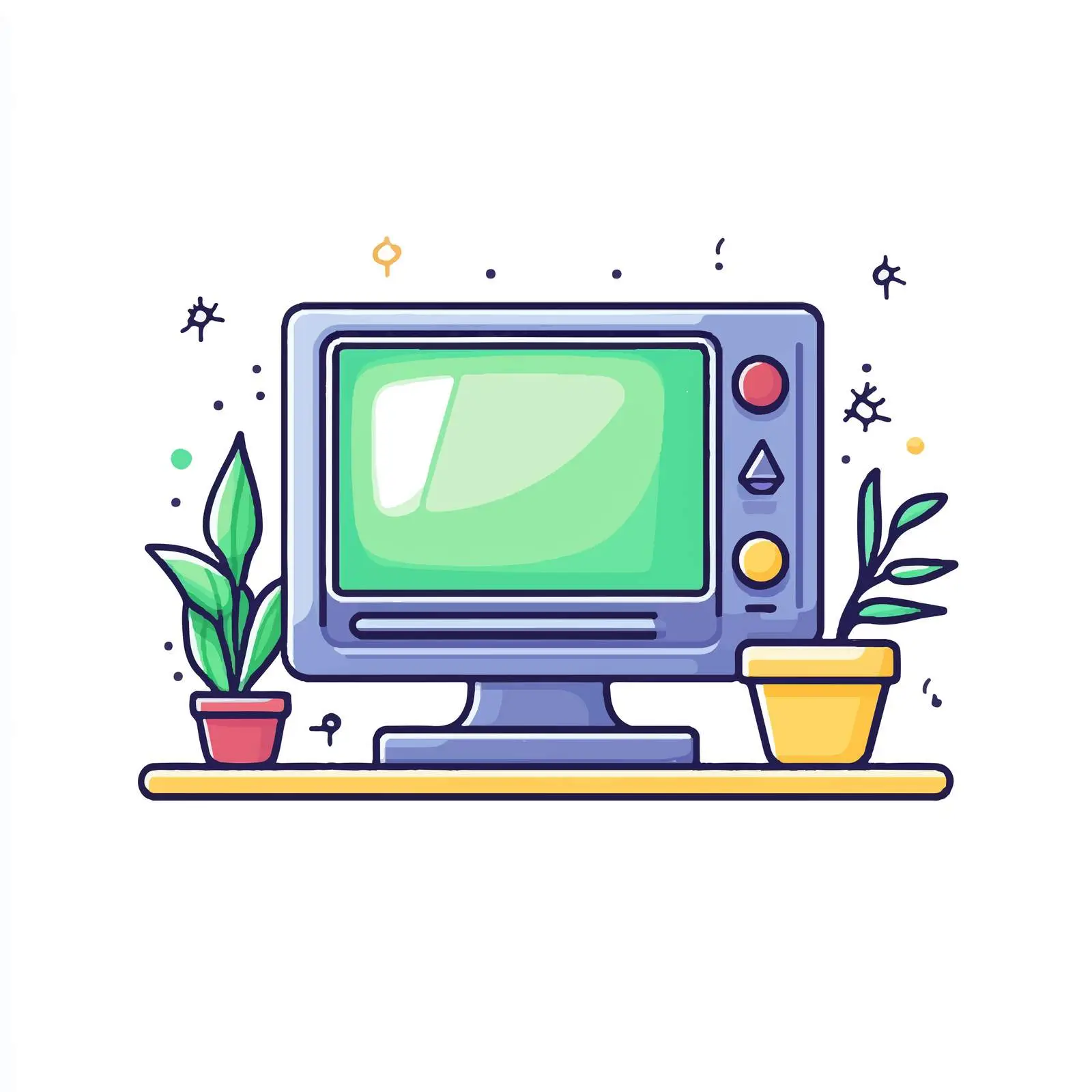 Framed Remote Flat Vector Illustration Design — free download from Dotvec