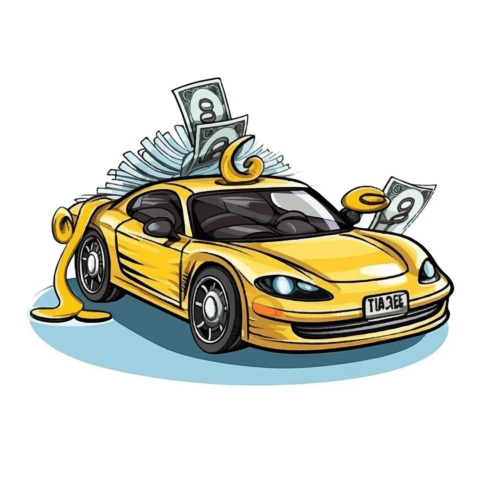 Rent a Car Service Cartoon Vector Illustration – free urban transport image from Dotvec
