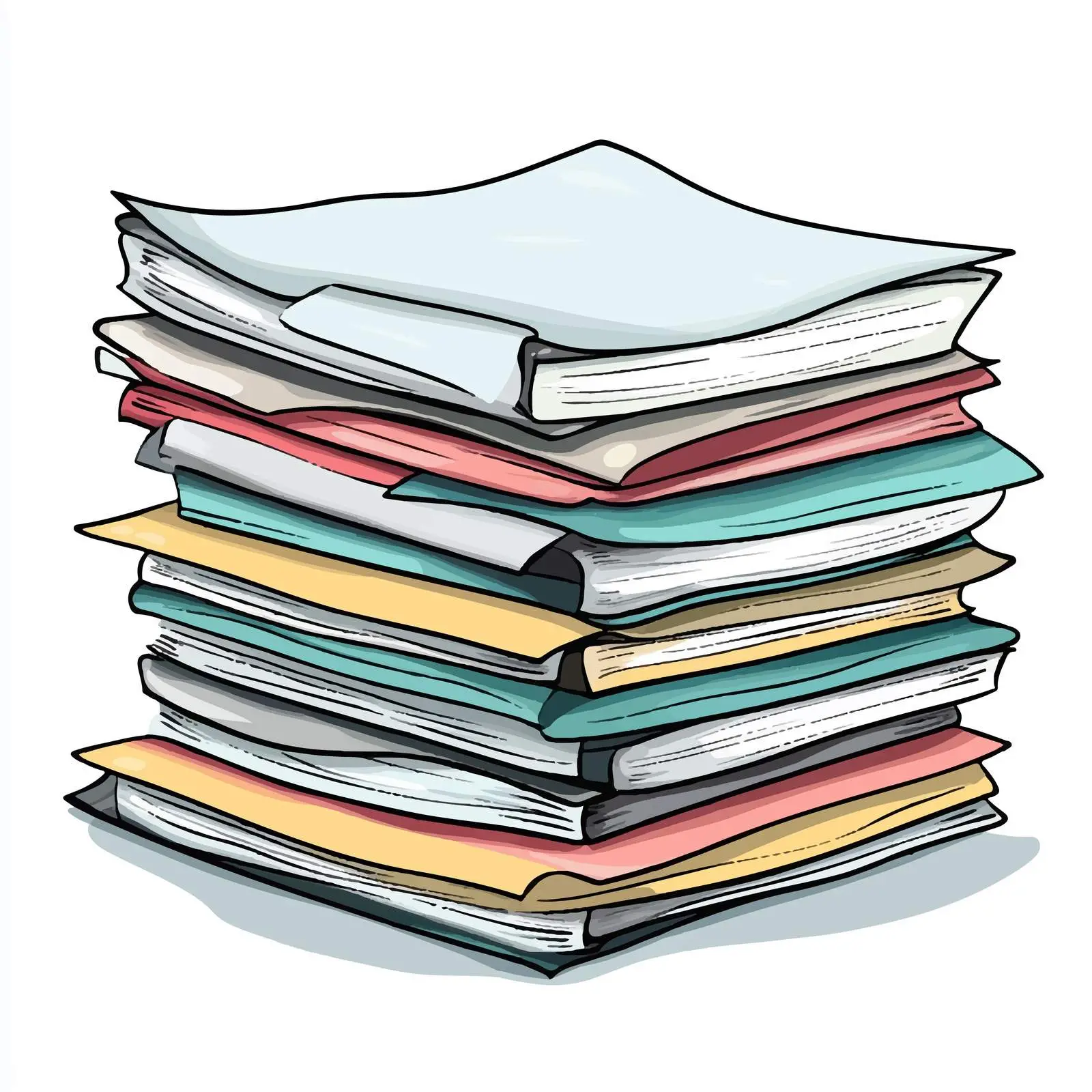 Hand-Drawn Cartoon Report Paper Stack Vector — free download from Dotvec