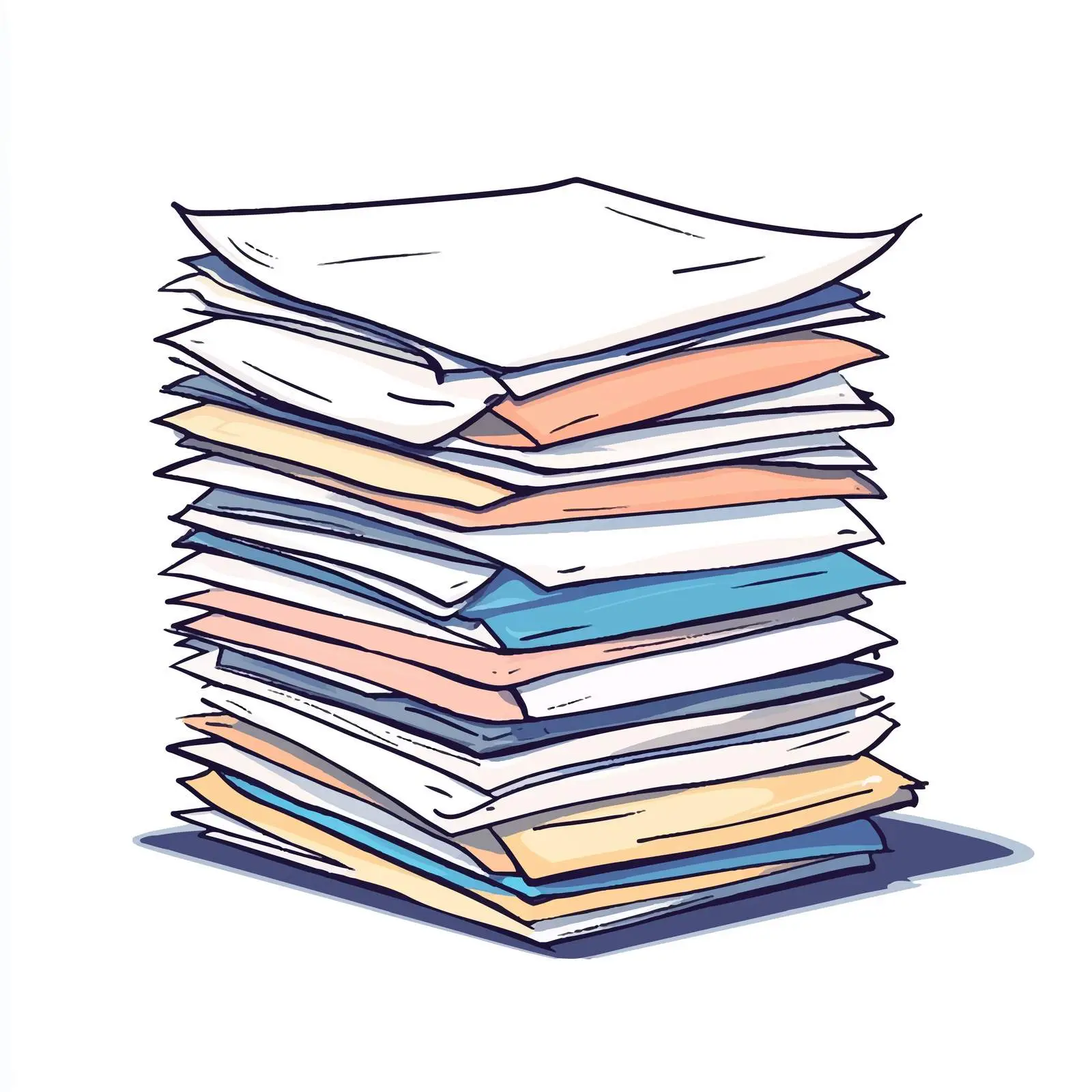 Cartoon Illustration of Stacked Report Papers — free download from Dotvec
