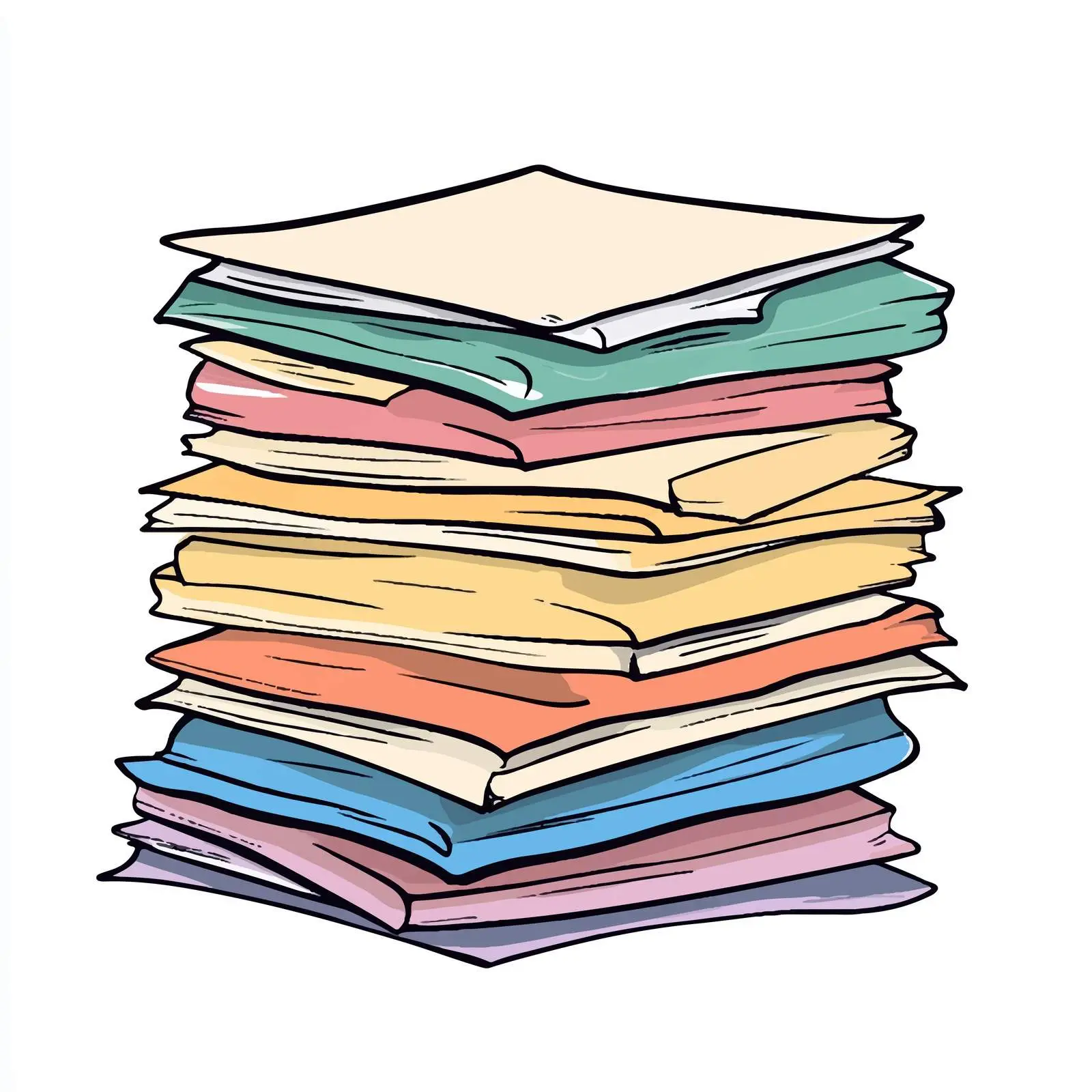Cartoon Vector of Stack of Report Papers — free download from Dotvec