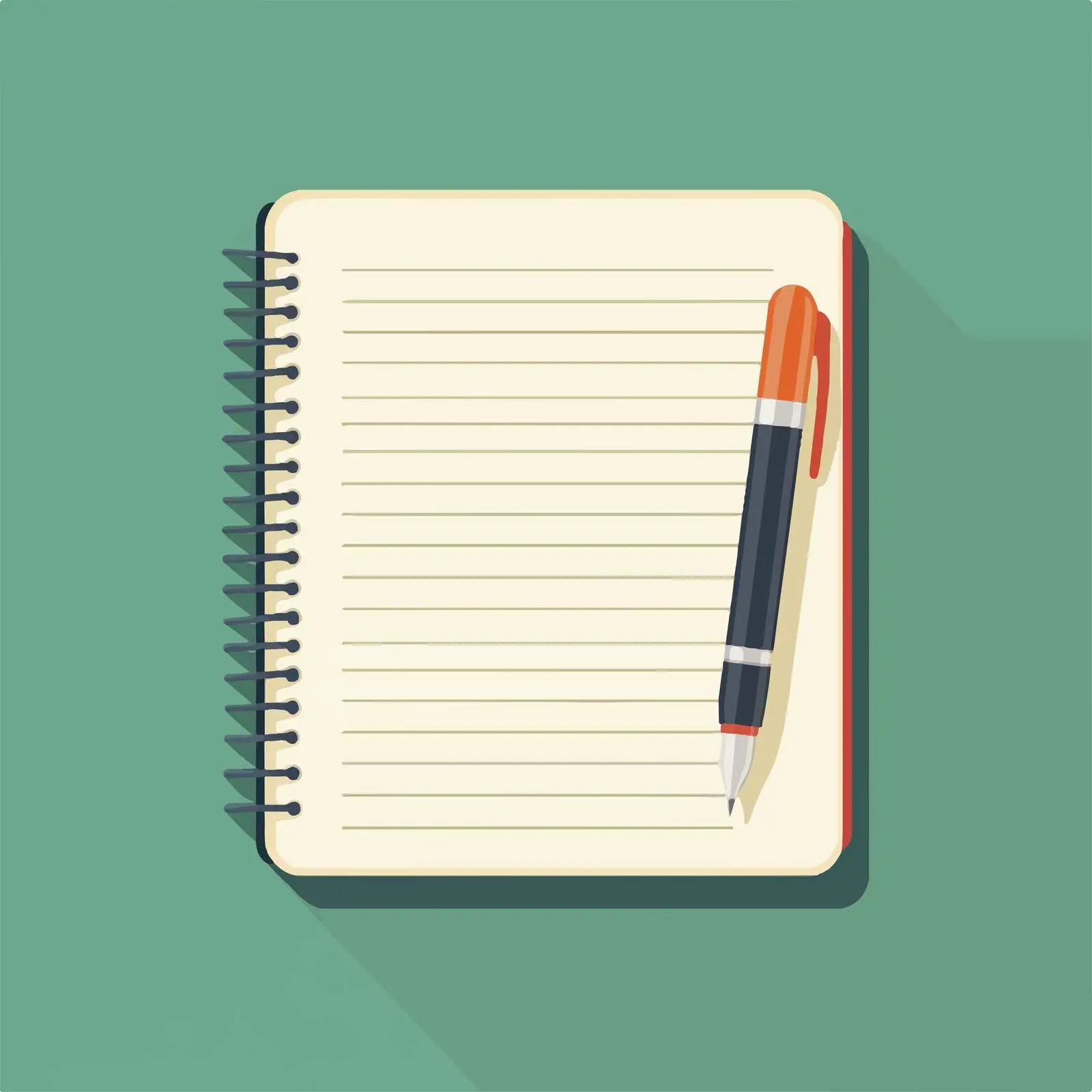 Flat Vector Illustration of a Reporter Notebook — free download from Dotvec