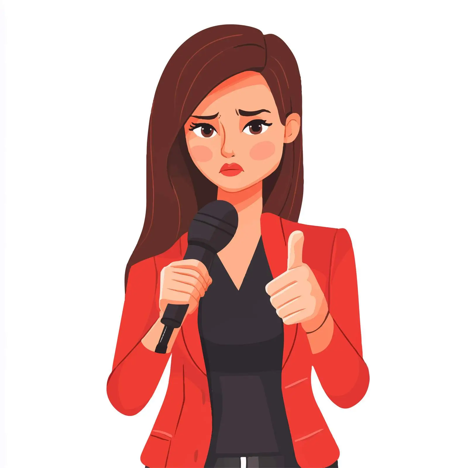 Female Reporter with Microphone Reporting News — free download from Dotvec