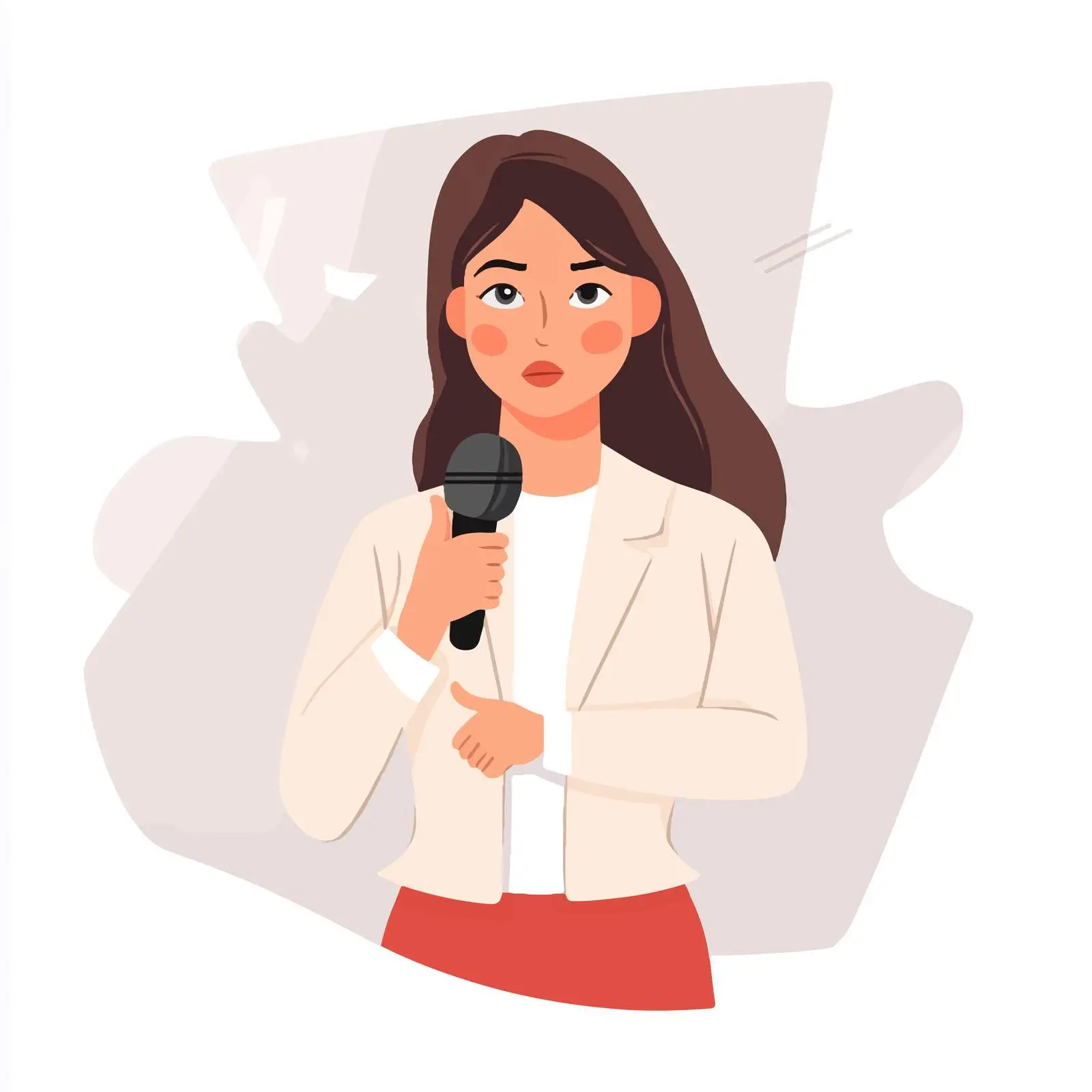 Female Reporter with Microphone Reporting News — free download from Dotvec