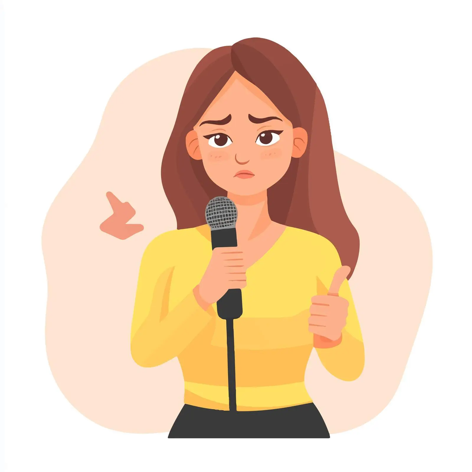 Female Reporter with Microphone in Action — free download from Dotvec