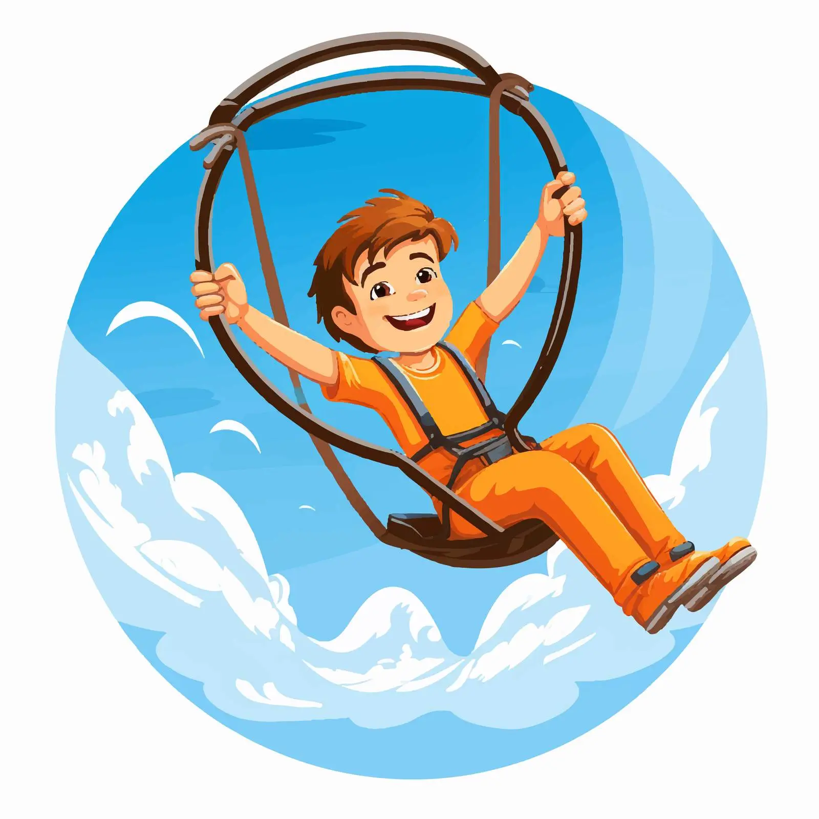 Boy in Circle Using Sling Rescue Illustration – free rescue operations image from Dotvec