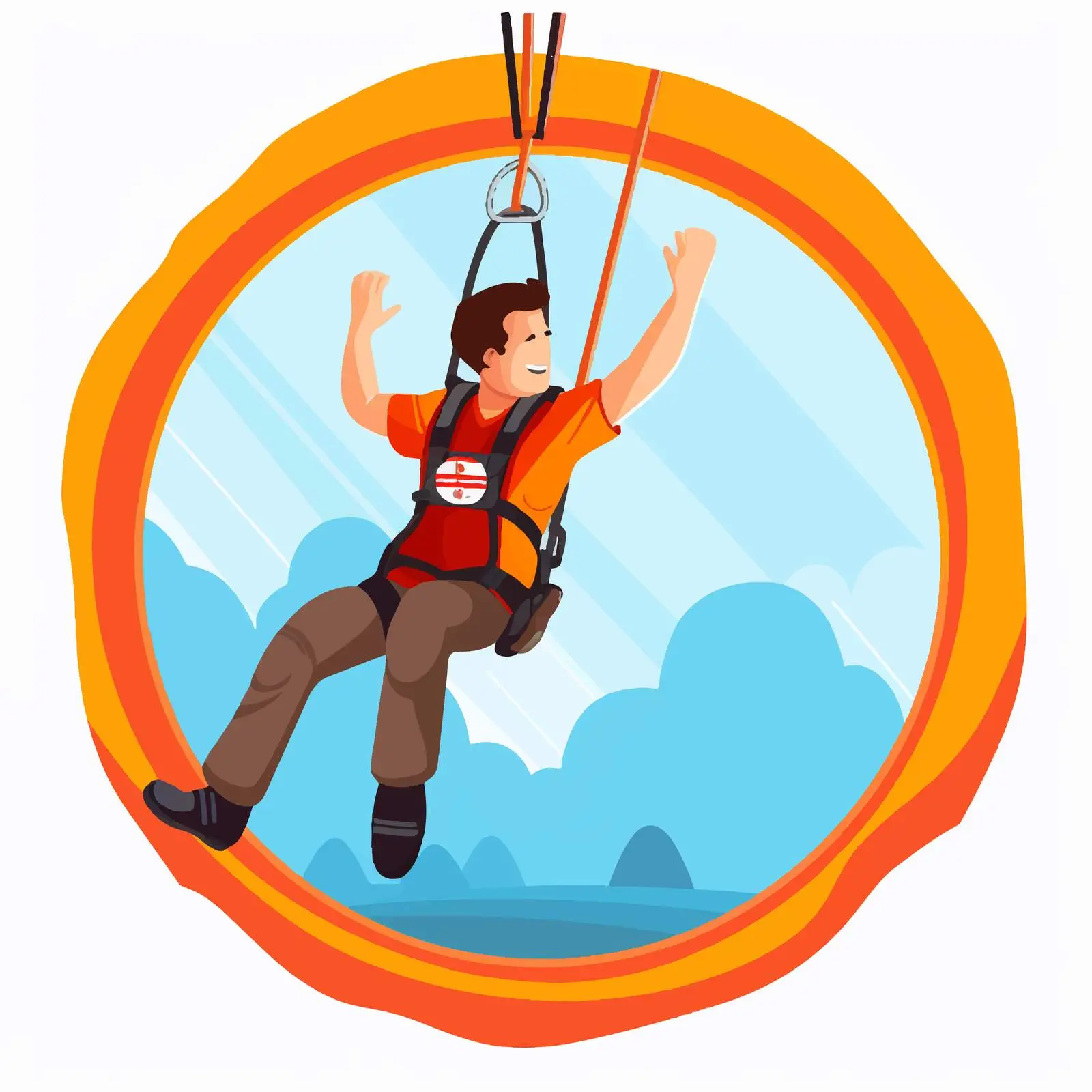 Boy in Circle with Sling Rescue Illustration — free download from Dotvec