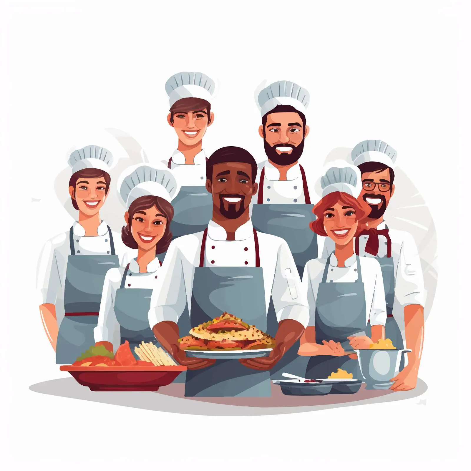 Chefs and Kitchen Workers at Work — free download from Dotvec