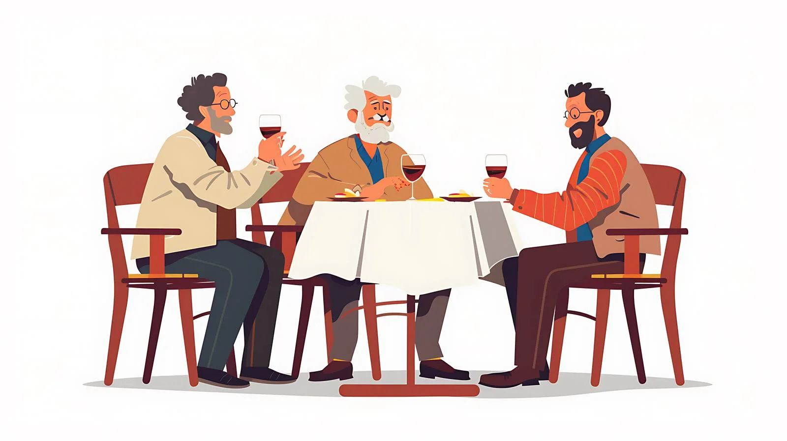 Middle-Aged Men Dining in Restaurant — free download from Dotvec