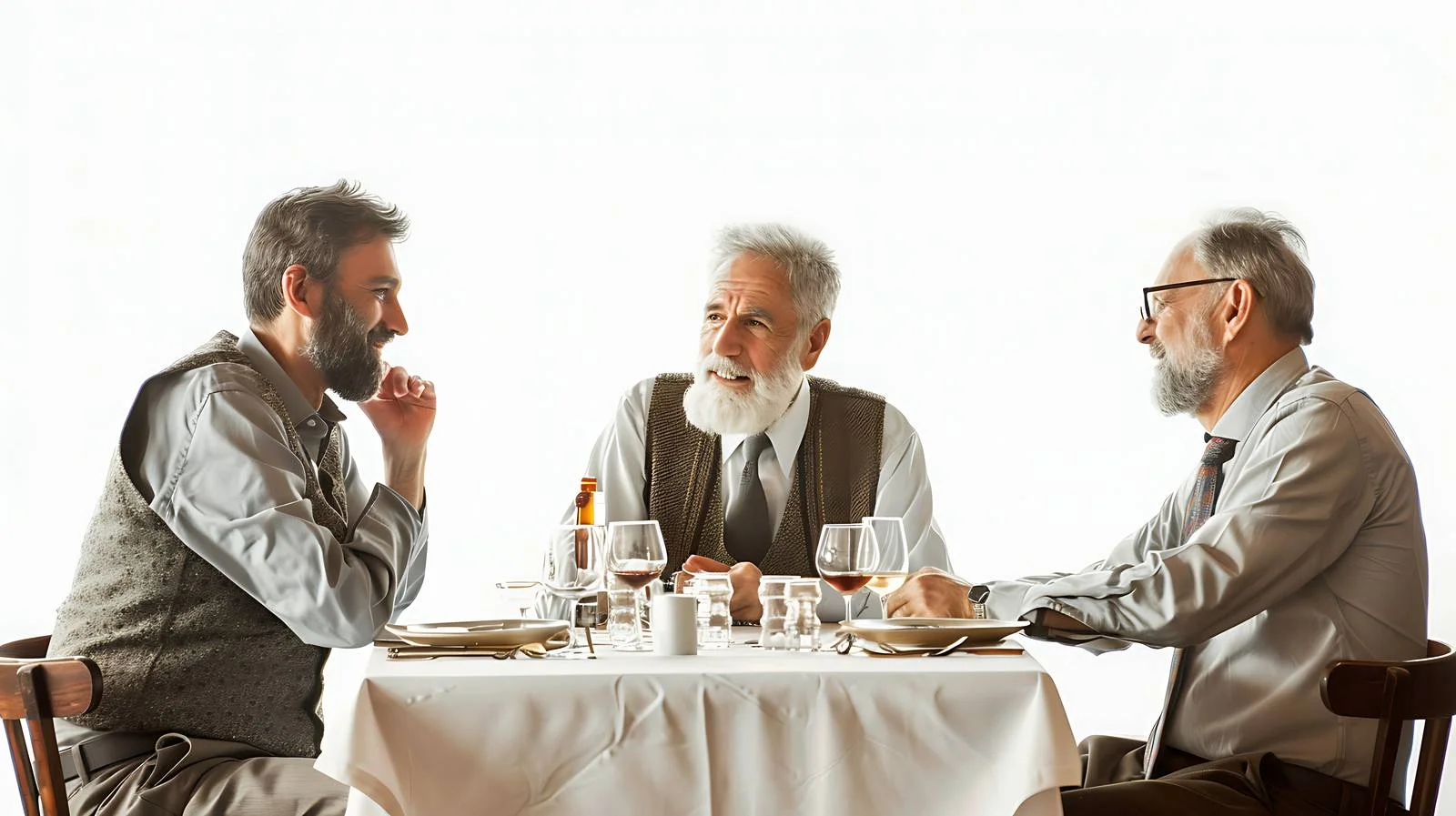 Middle-Aged Men Dining at Restaurant — free download from Dotvec