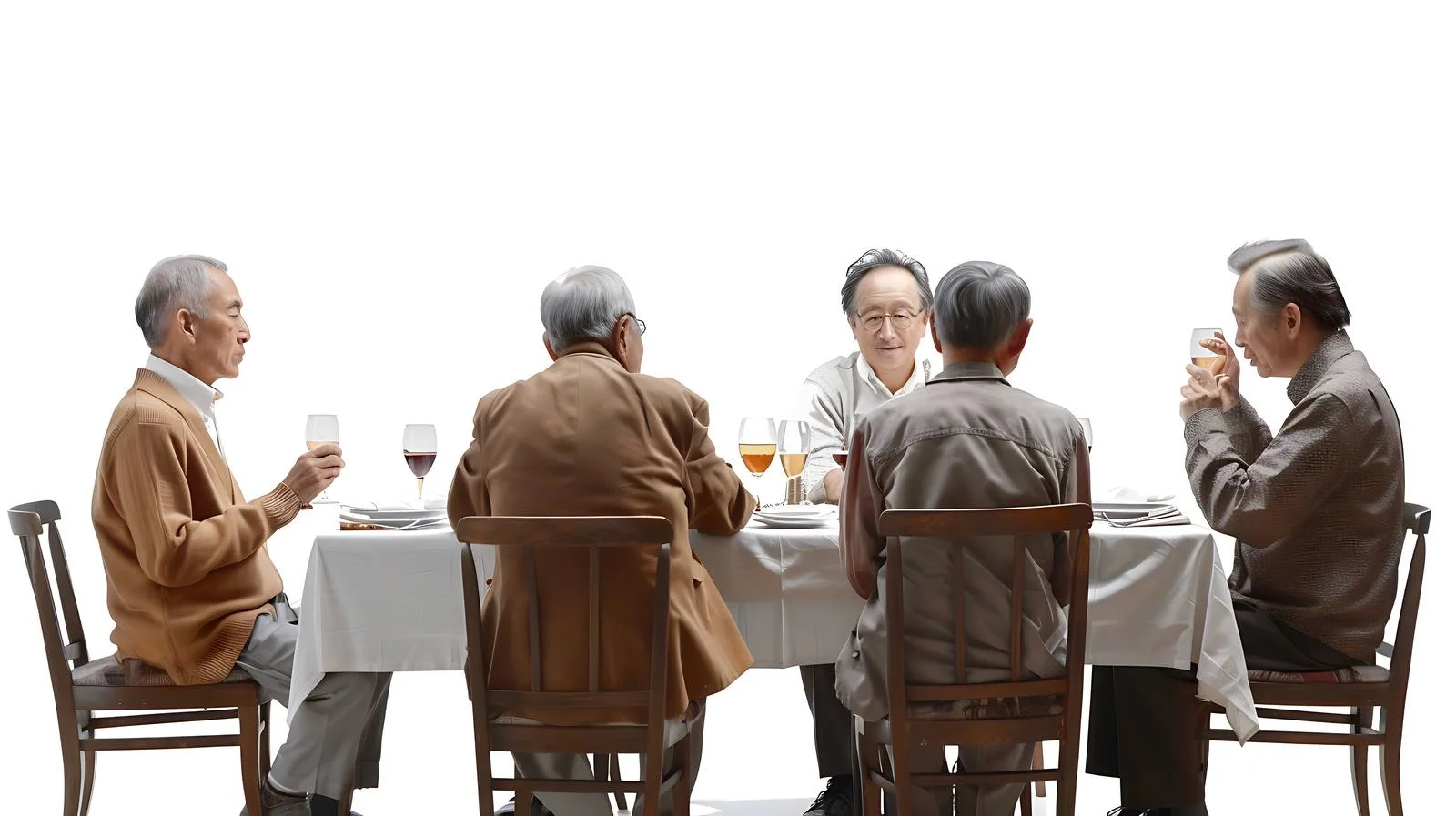 Middle-Aged Men Dining at Restaurant — free download from Dotvec