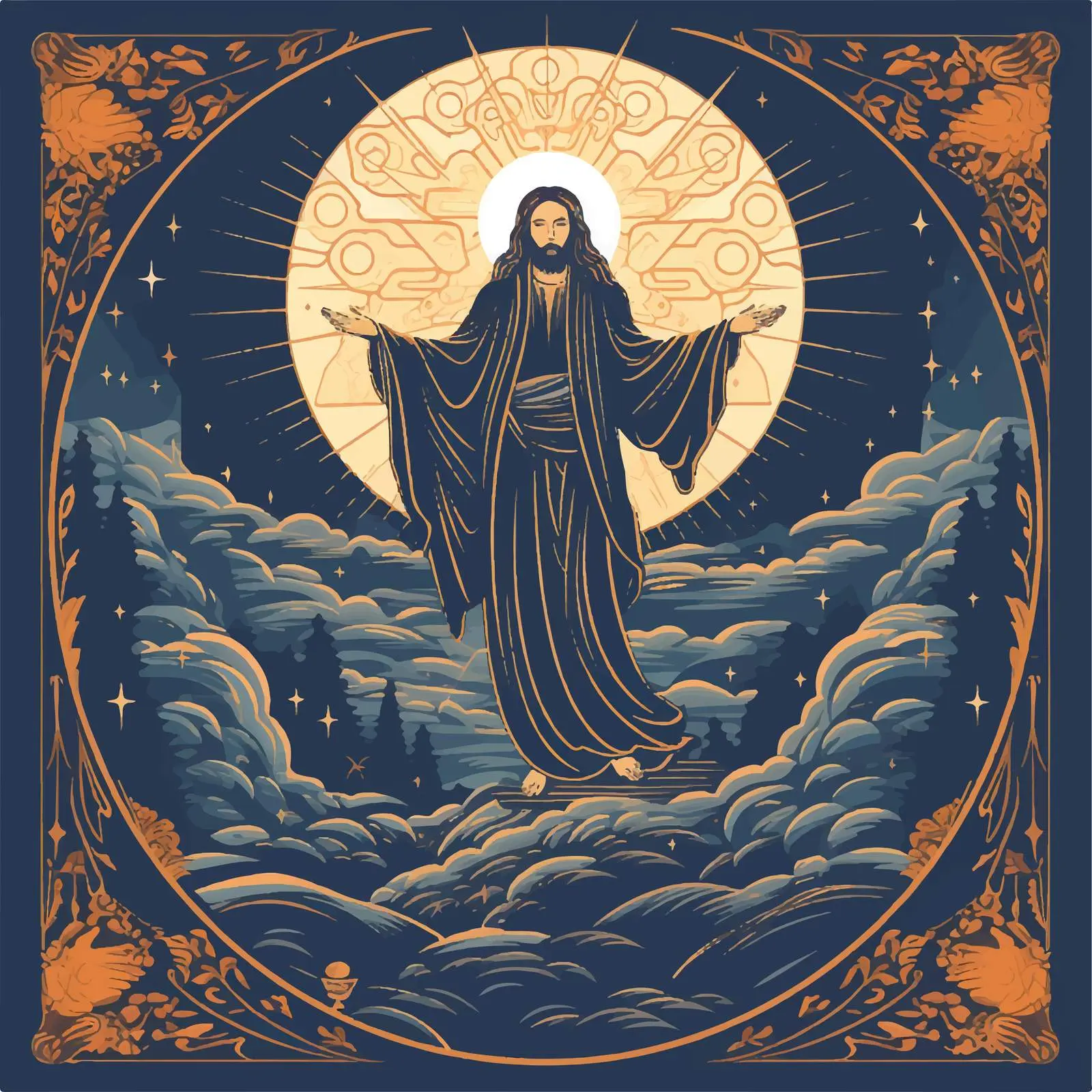 Byzantine Style Resurrection of Jesus Illustration – free resurrection theme image from Dotvec