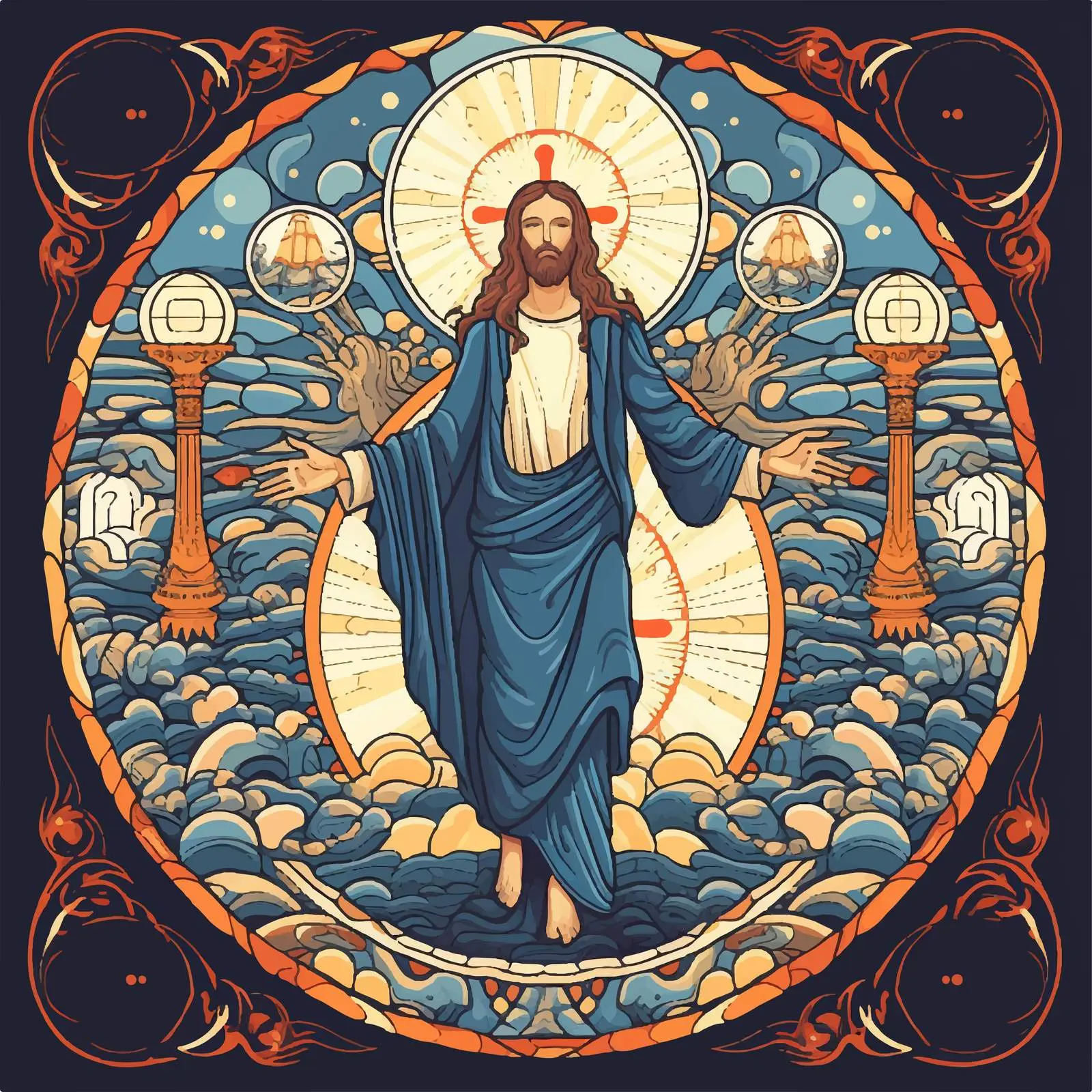 Byzantine Style Illustration of Jesus' Resurrection — free download from Dotvec