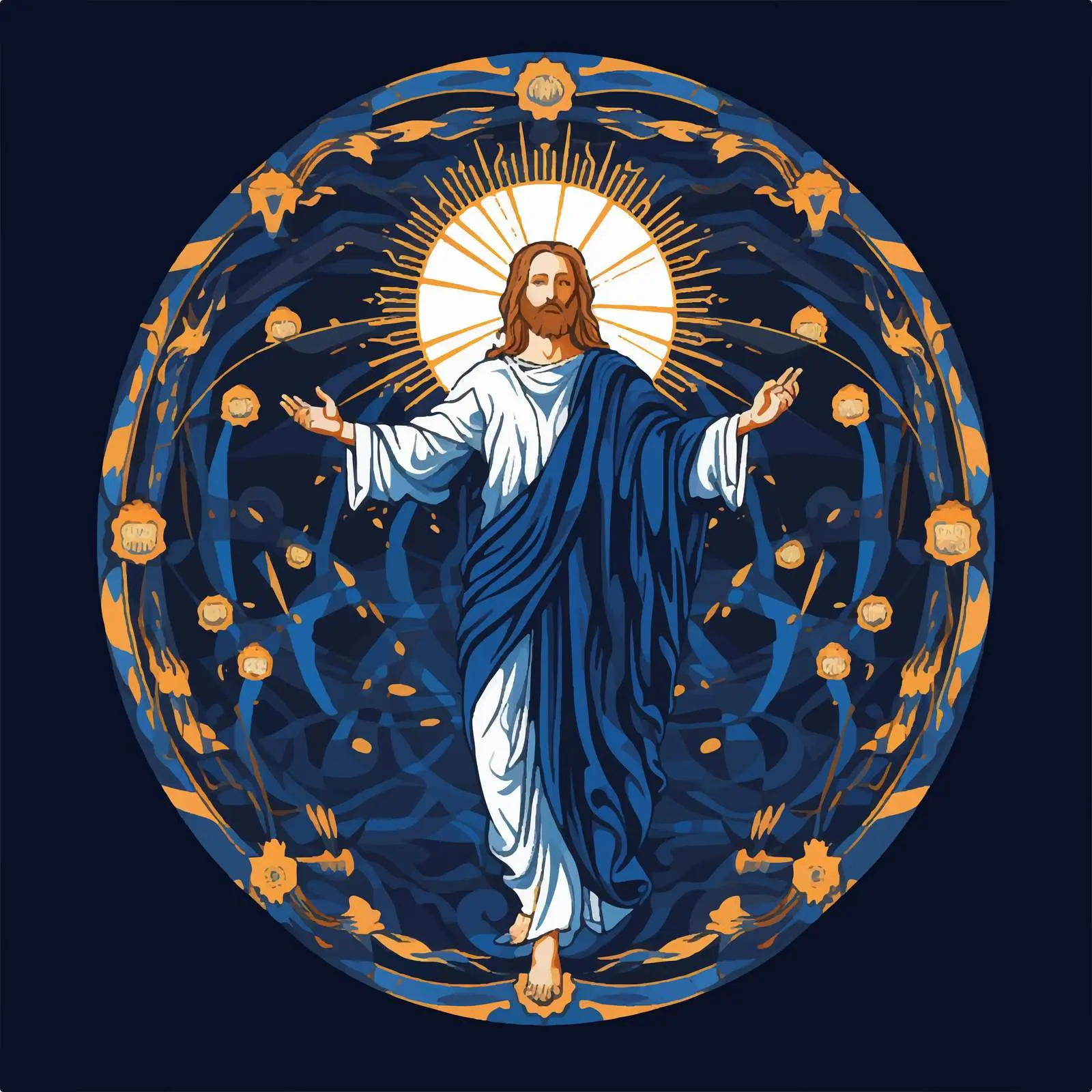 Byzantine Illustration of the Resurrection of Jesus — free download from Dotvec