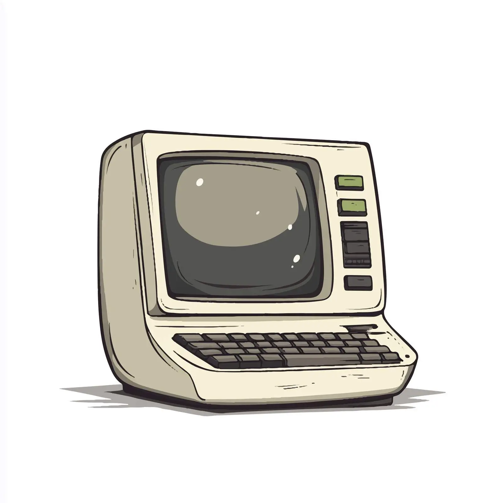 Hand-Drawn Retro Computer Vector Illustration — free download from Dotvec