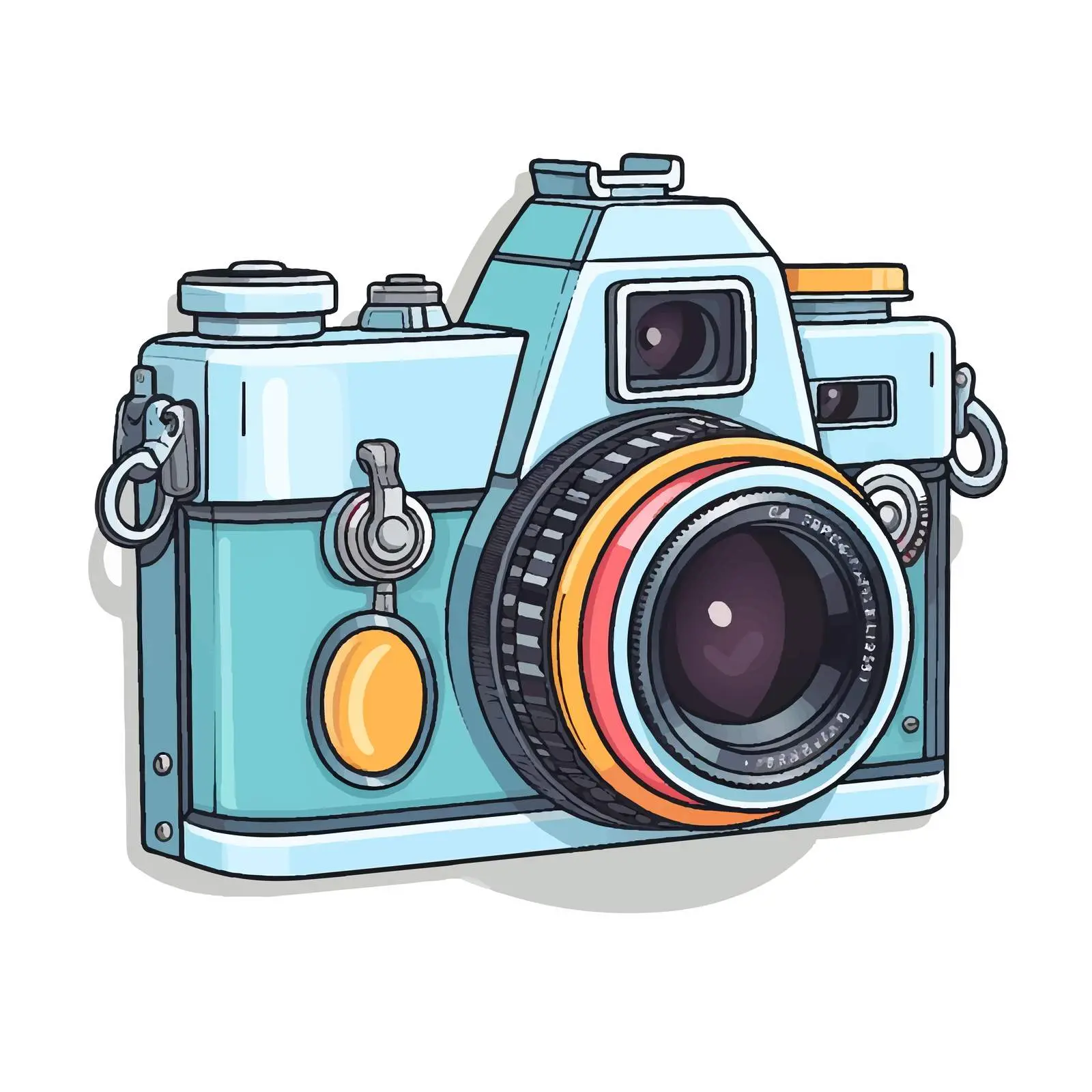 Retro Film Camera with Strap on White Background — free download from Dotvec