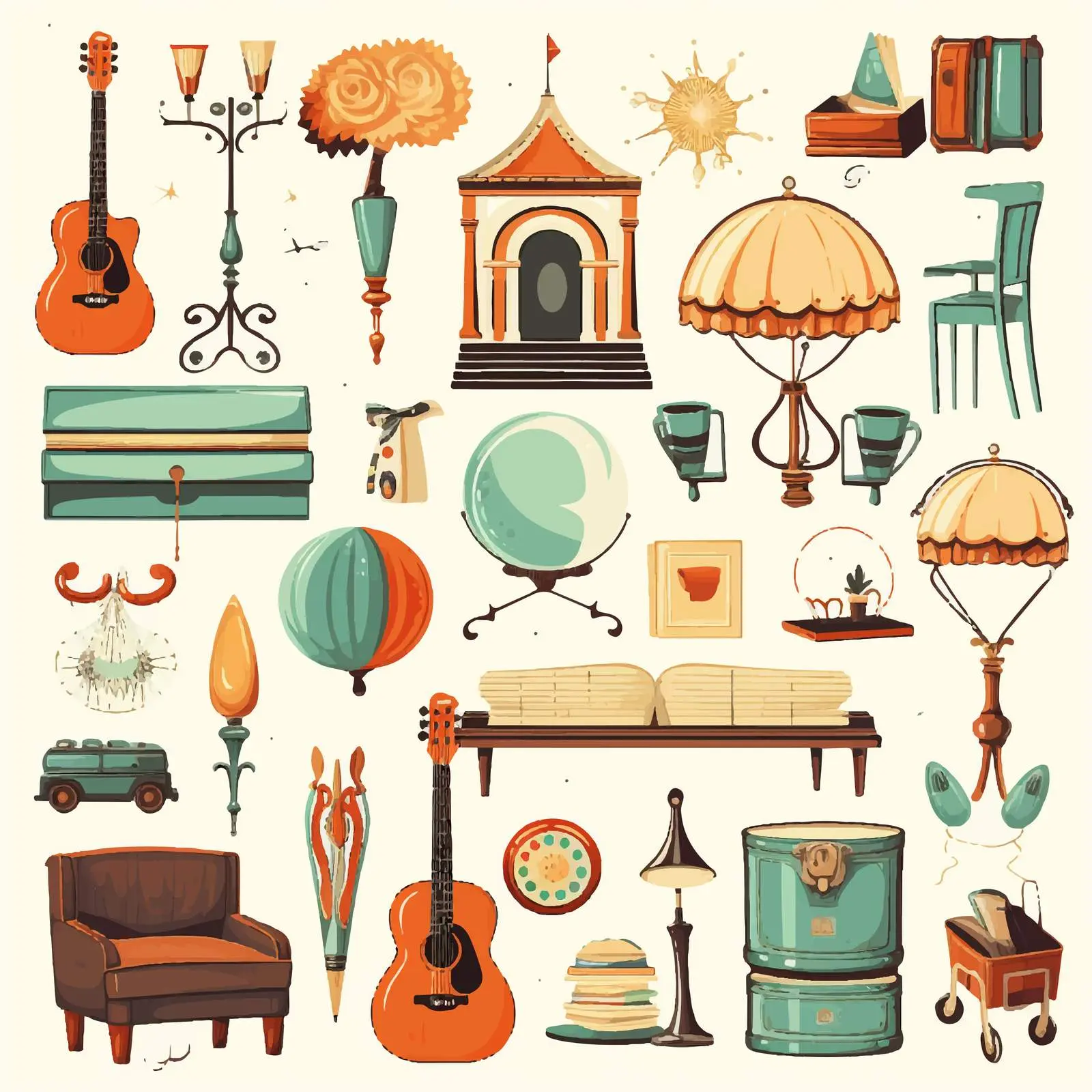 Vintage Objects and Elements Vector Set — free download from Dotvec