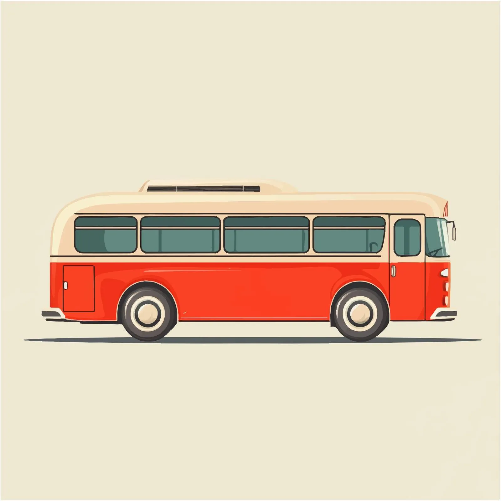 Retro Old Bus Transport Vector Illustration — free download from Dotvec