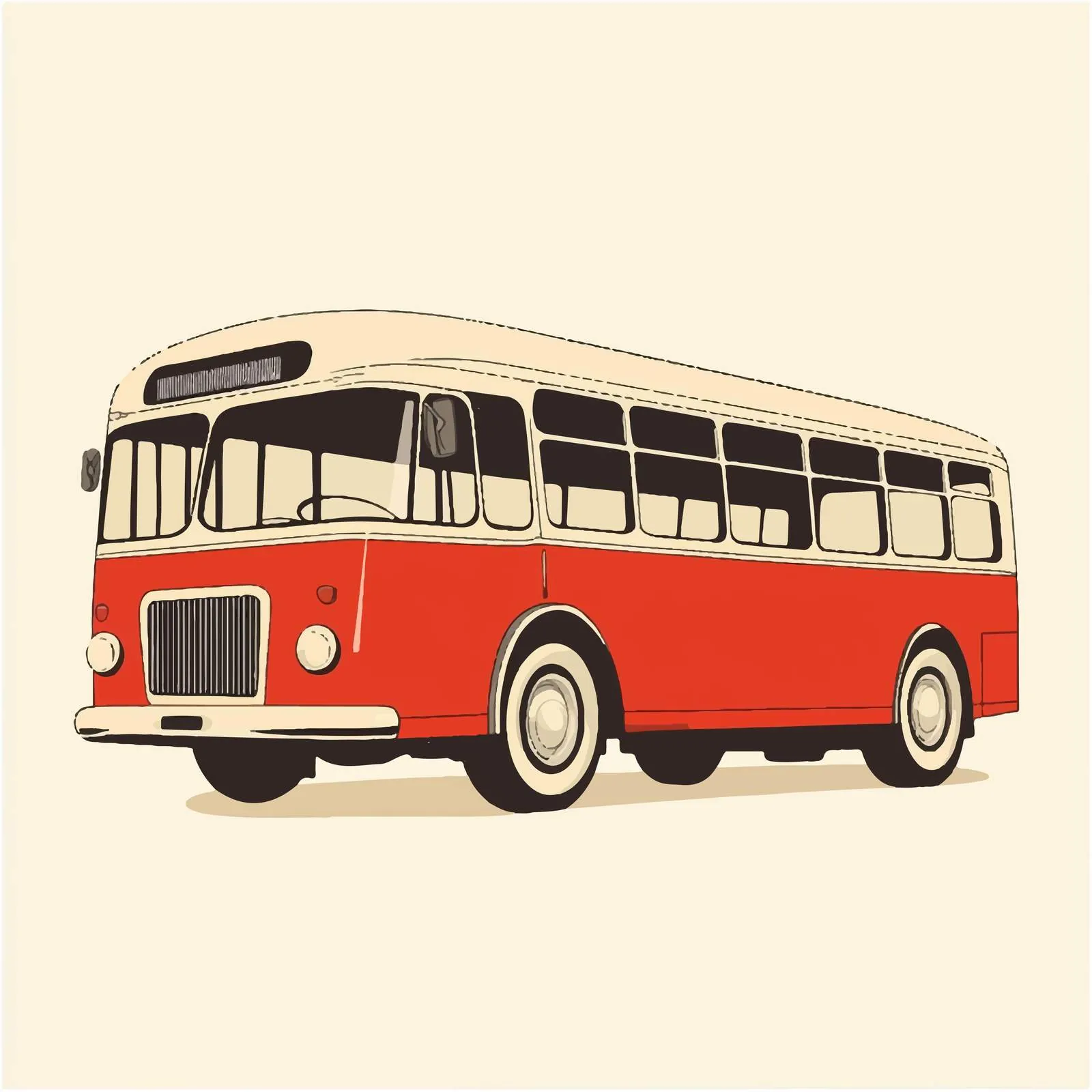 Retro Old Bus Transport Vector Illustration — free download from Dotvec