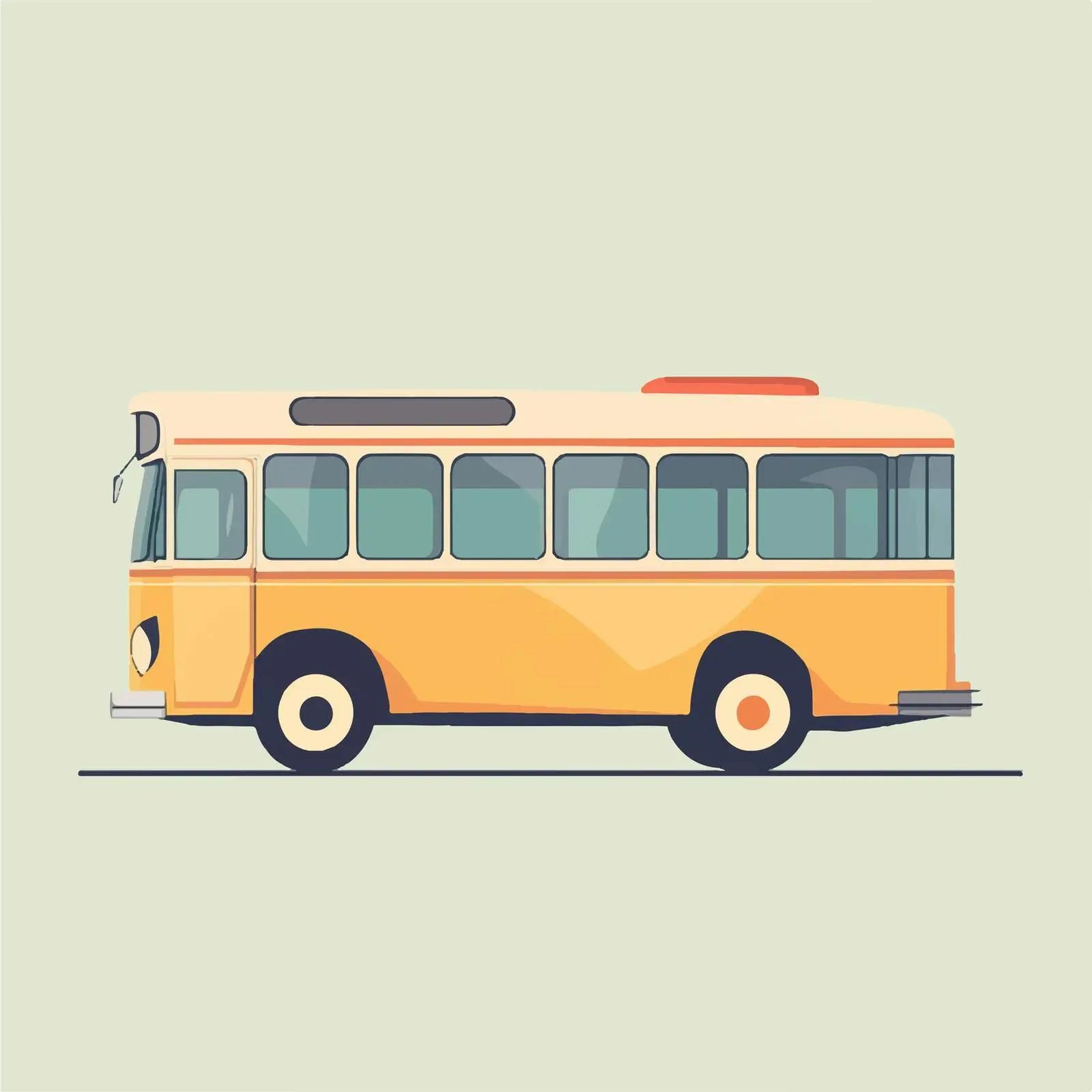 Retro Flat Vector Bus Transport Illustration — free download from Dotvec