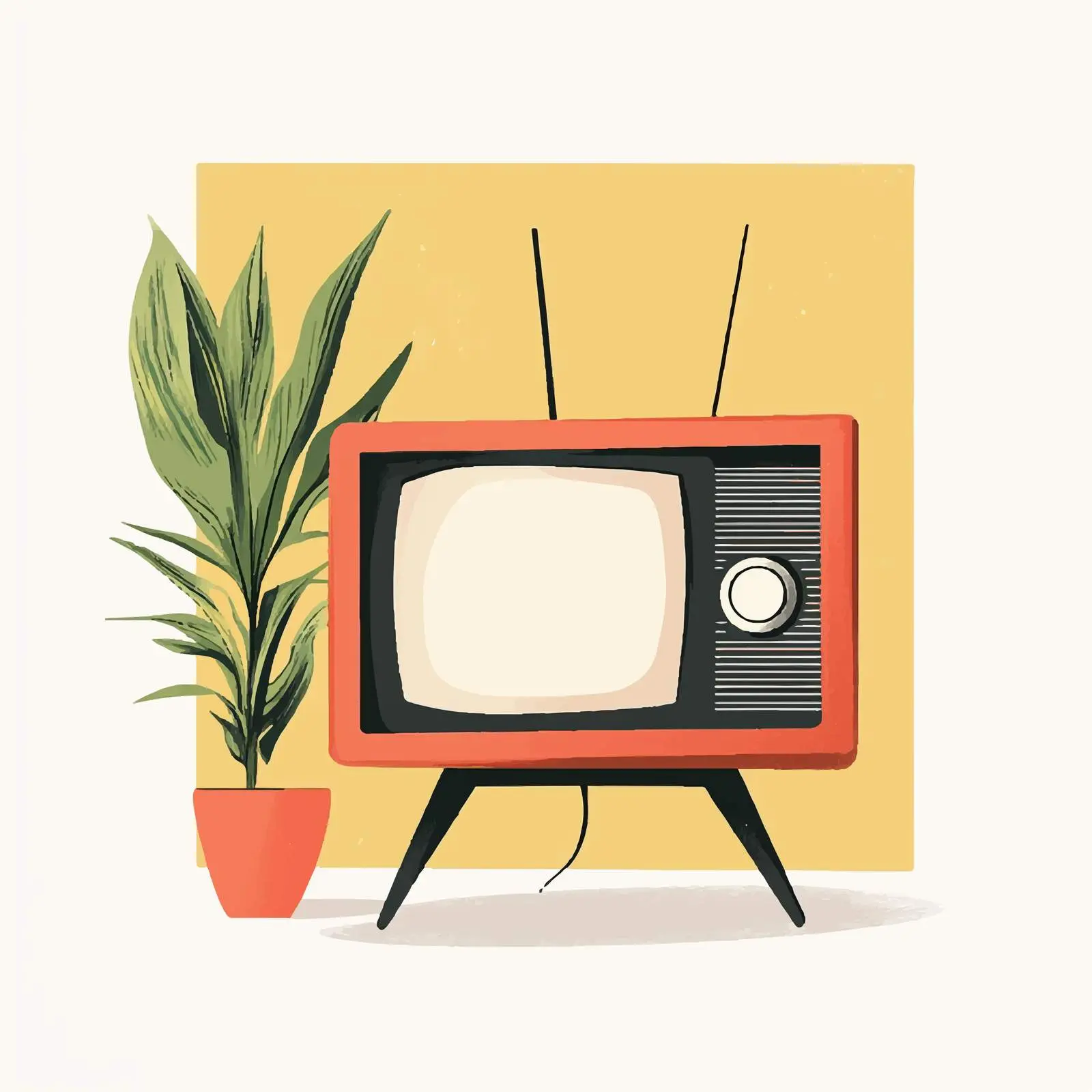 Retro Television Isolated on White Background — free download from Dotvec