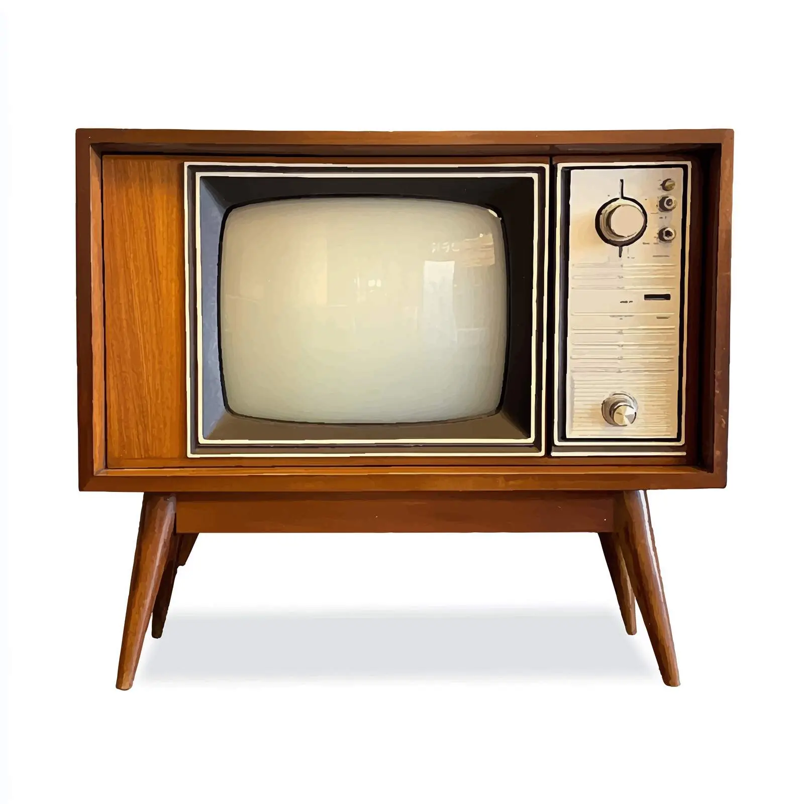 Retro Television Isolated on White Background – free media equipment image from Dotvec