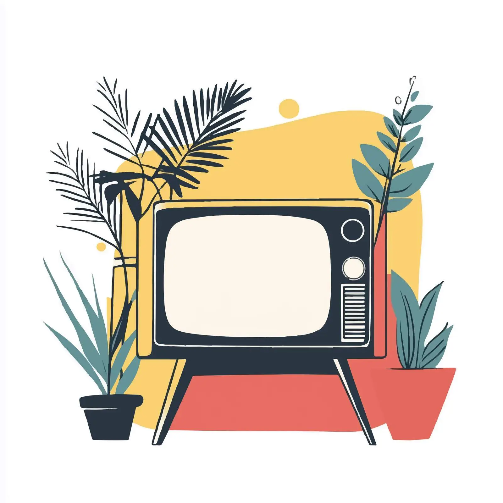 Retro Television Isolated on White Background — free download from Dotvec