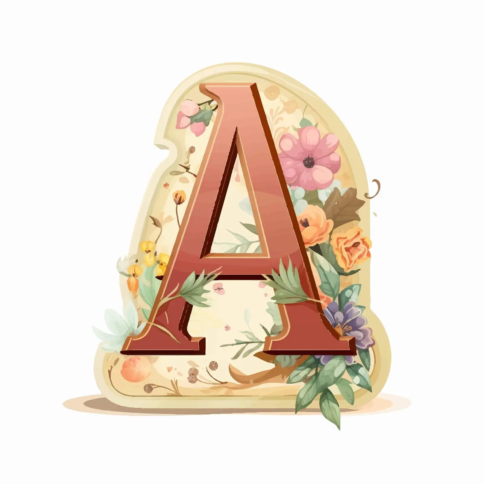 Retro Paper Tag with Letter A for Scrapbooking — free download from Dotvec