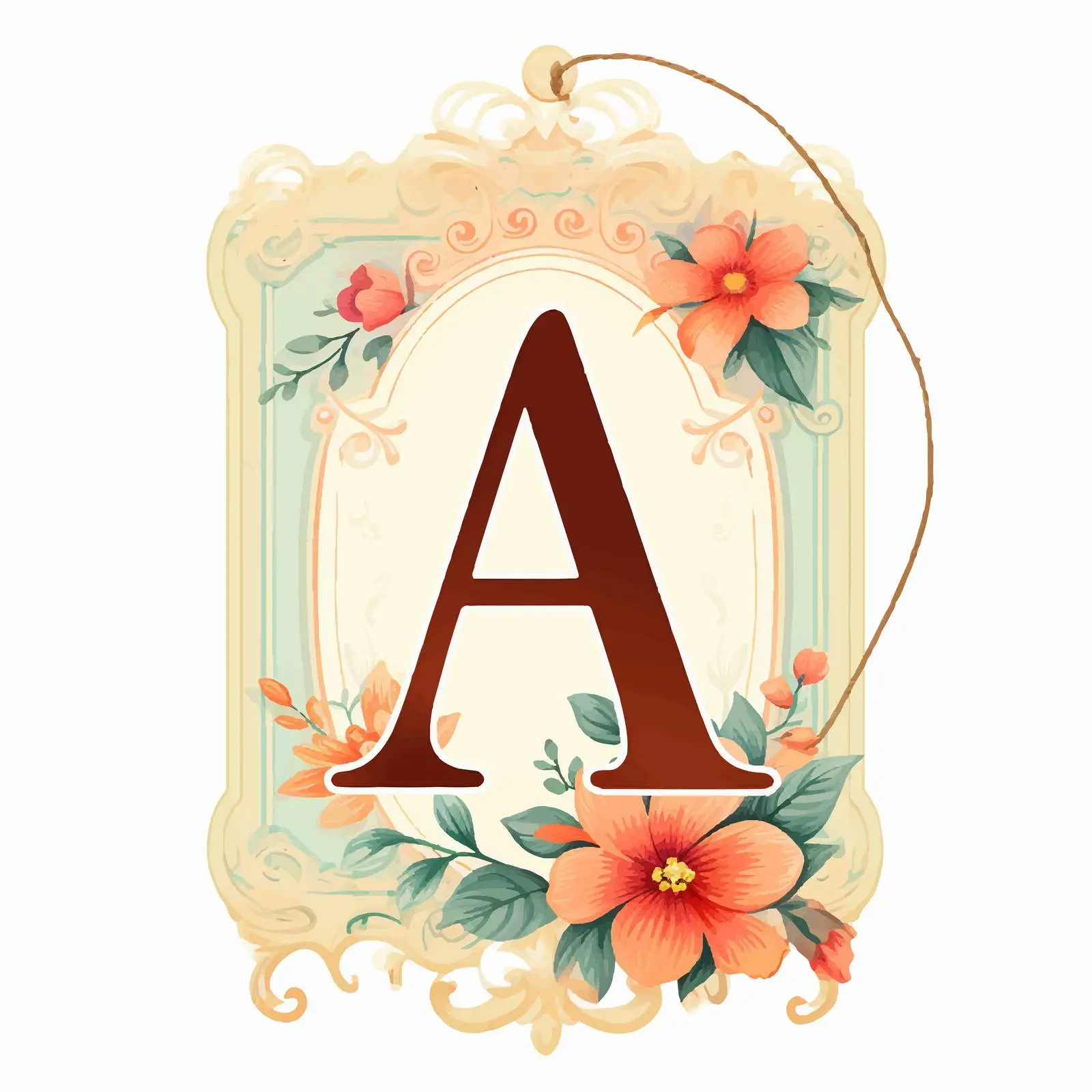 Retro Paper Tag with Latin Letter A — free download from Dotvec