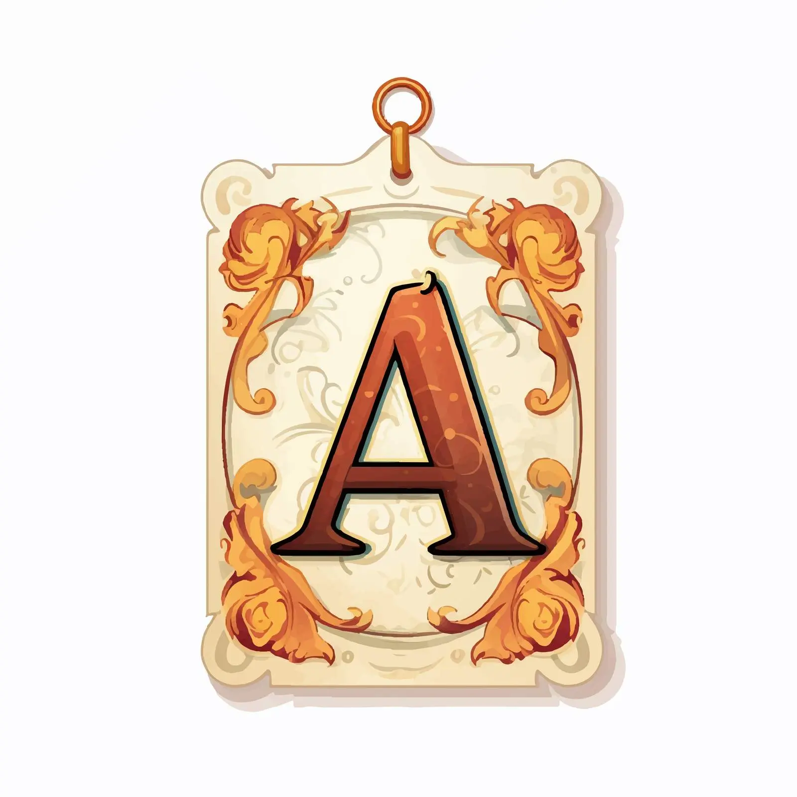Retro Paper Tag with Letter A for Scrapbooking – free memory keeping image from Dotvec