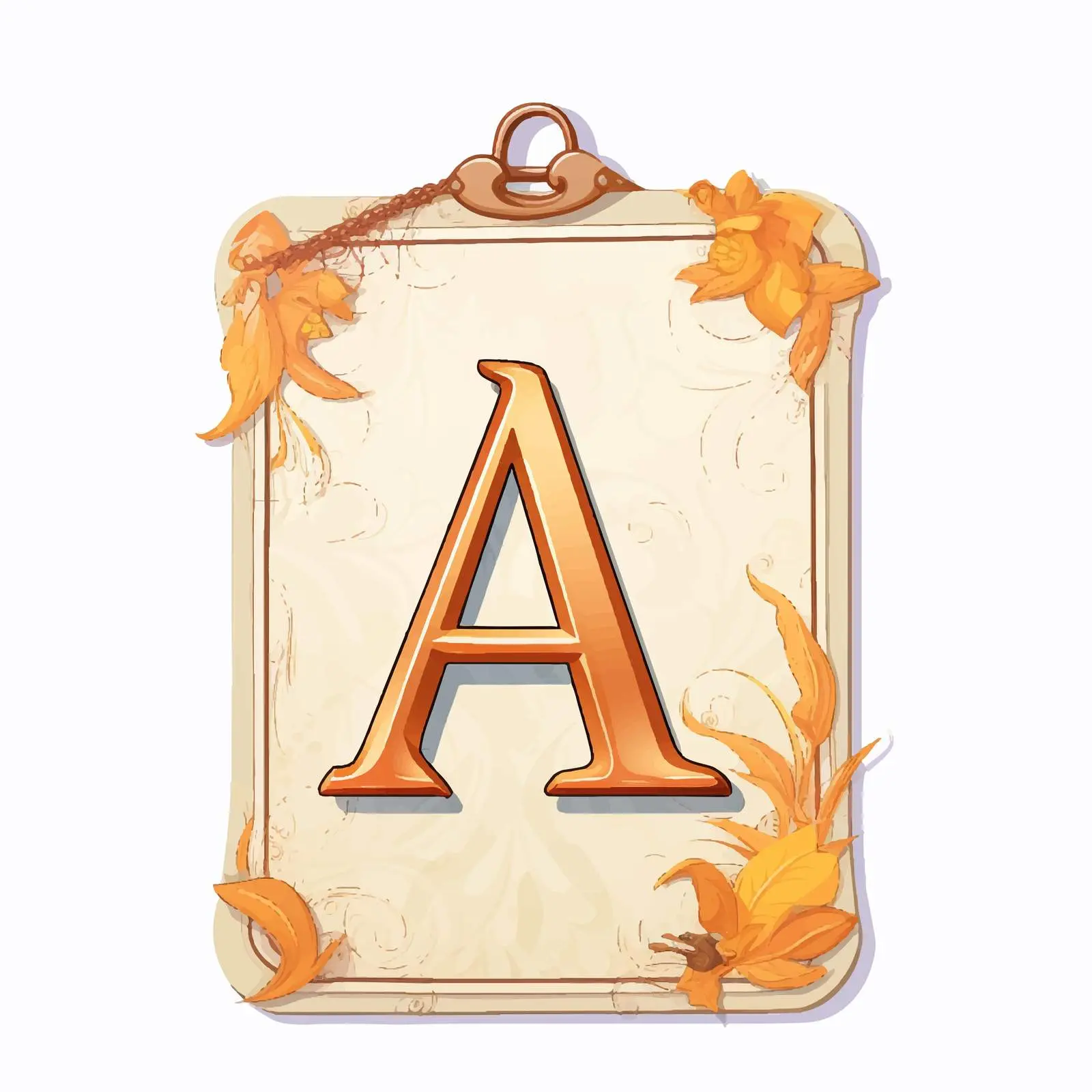 Retro Paper Tag with Letter A for Scrapbooking — free download from Dotvec