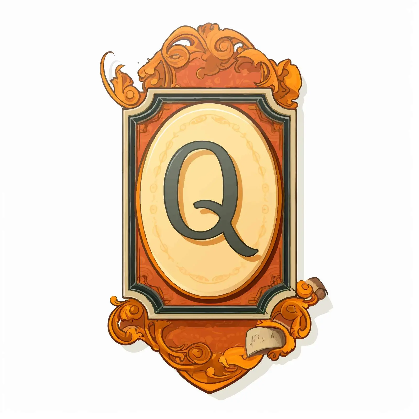 Retro Paper Tag with Latin Letter Q – free printable tags image from Dotvec