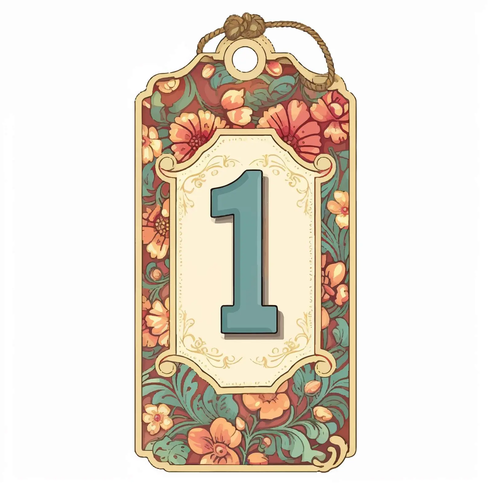 Retro Paper Tags Number 1 for Scrapbooking – free graphics pack image from Dotvec