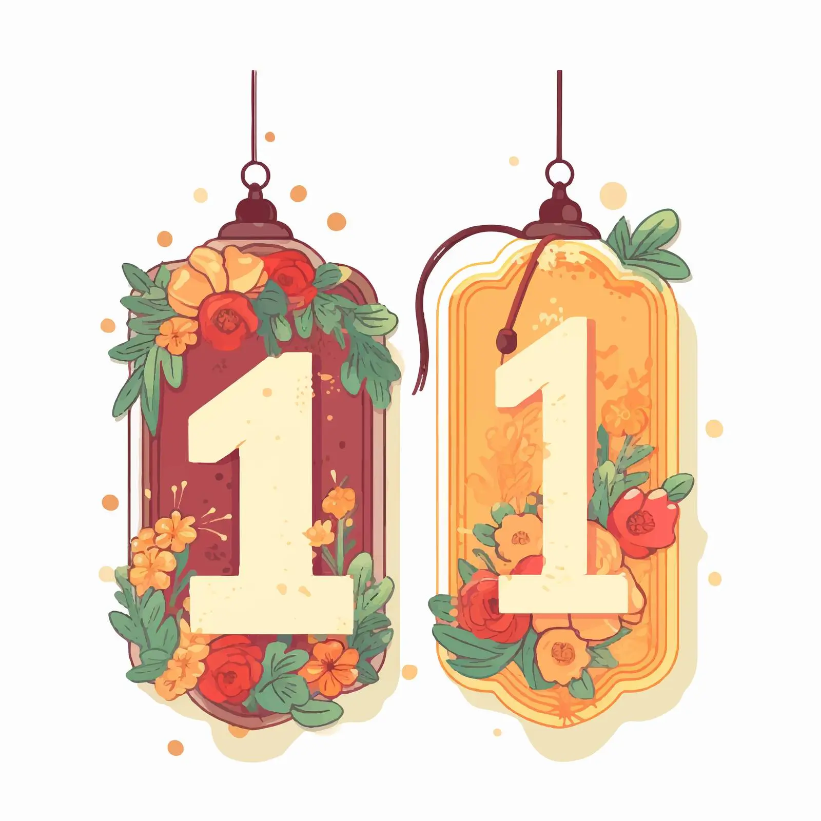 Retro Paper Tags Number 1 for Scrapbooking – free isolated elements image from Dotvec