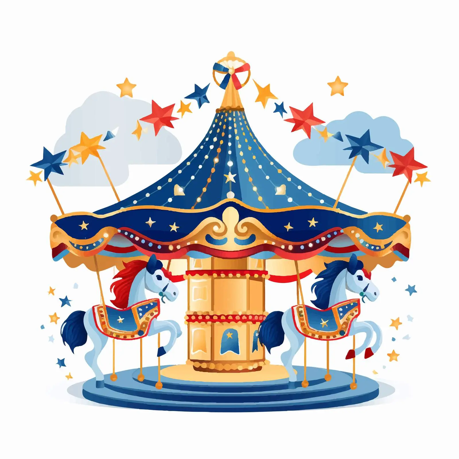 Retro Style Carousel and Merry-Go-Round Vector — free download from Dotvec