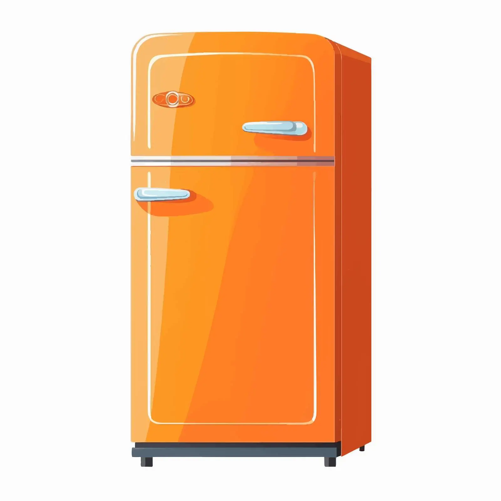 Retro Orange Fridge Vector Illustration — free download from Dotvec