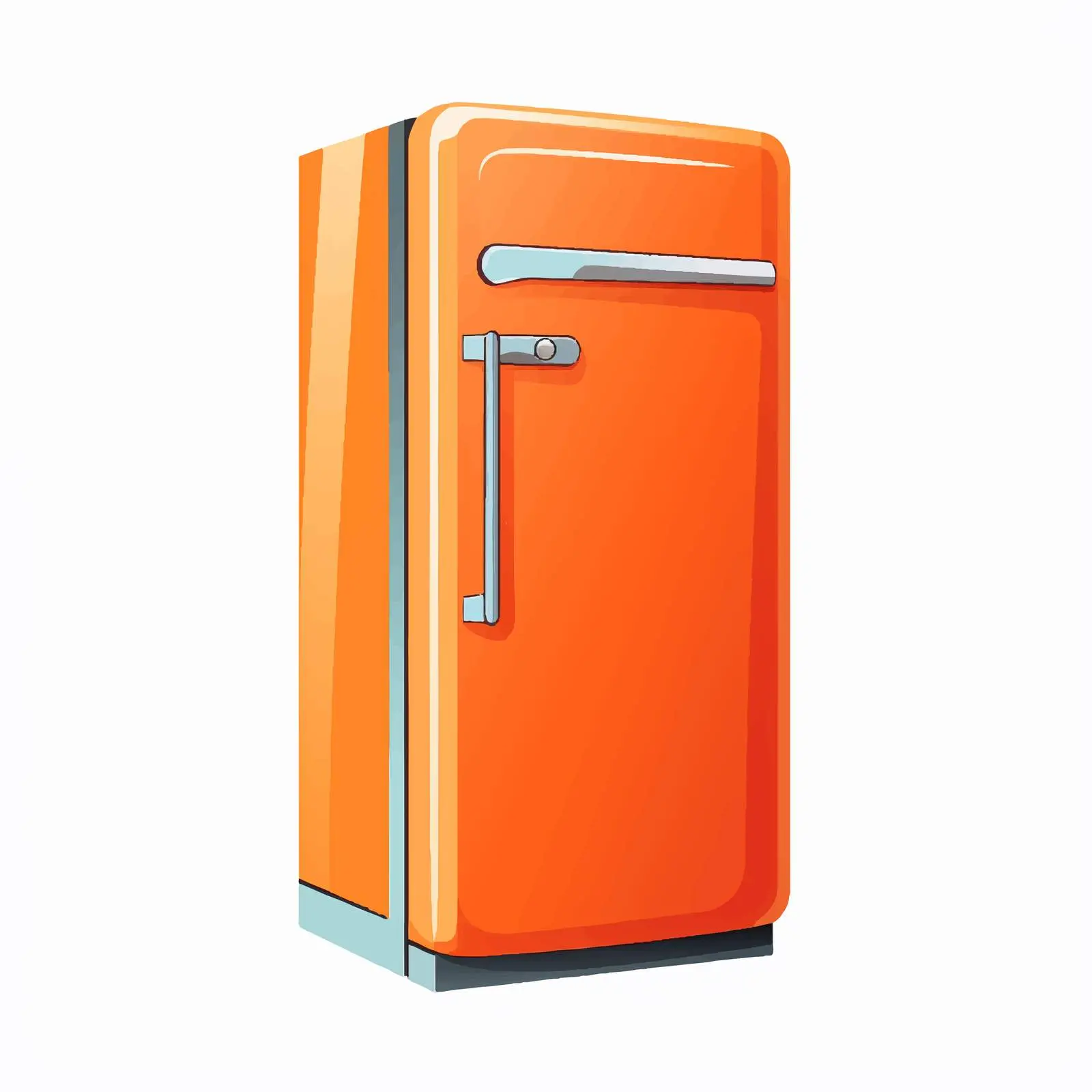 Vibrant Orange Retro-Style Fridge Vector Image — free download from Dotvec