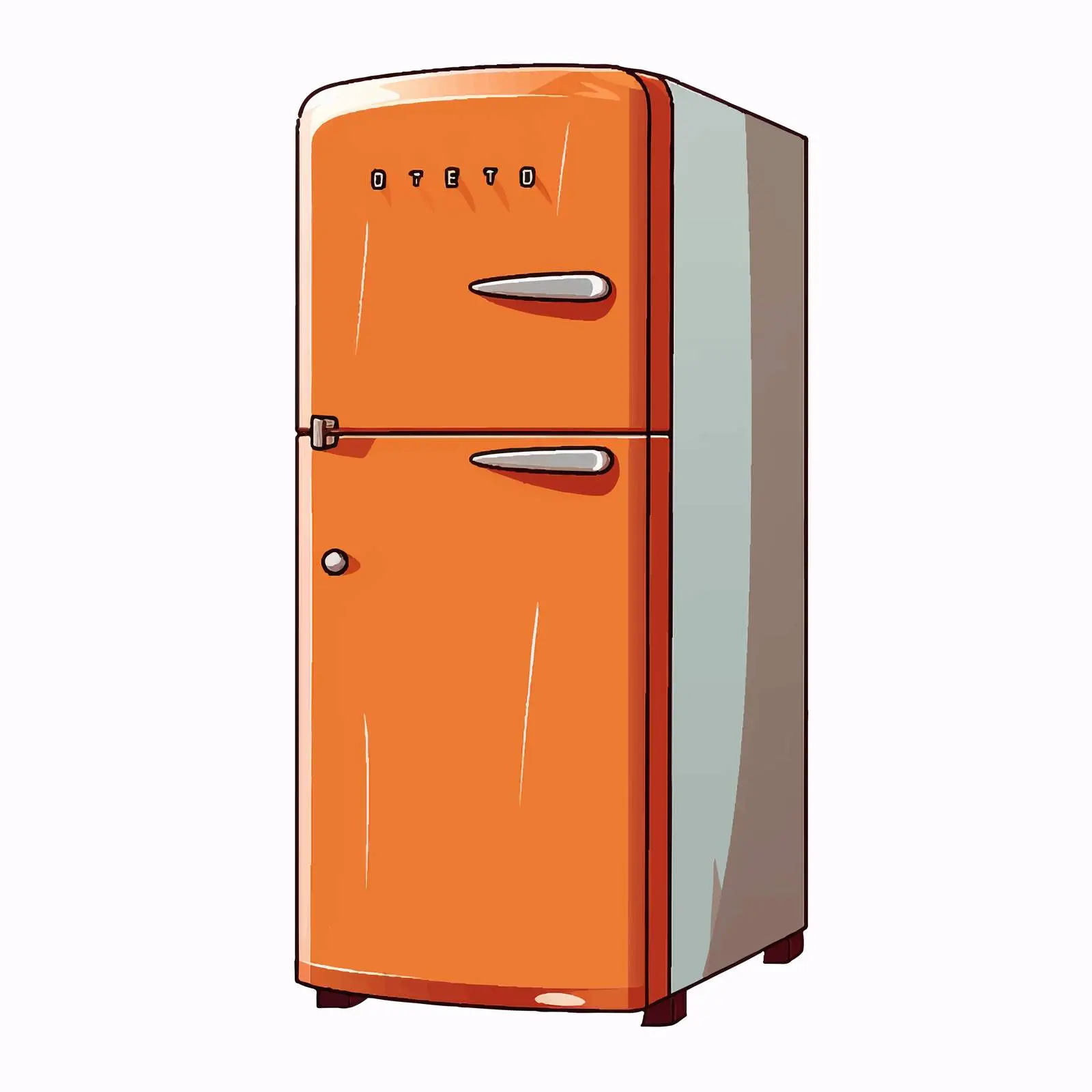 Vibrant Orange Retro-Style Fridge Vector — free download from Dotvec