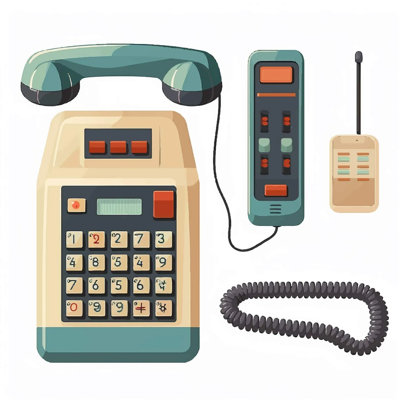 Retro Touch Tone Phone with Keypad — free download from Dotvec
