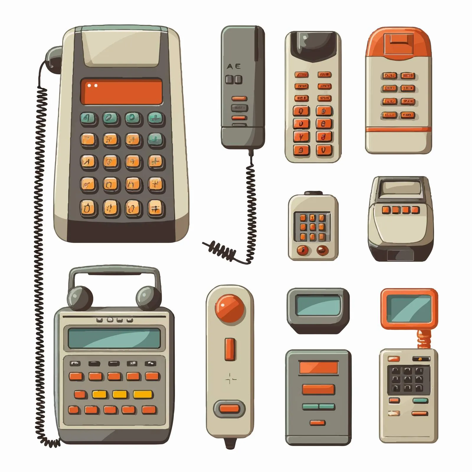 Retro Touch Tone Phone with Keypad Vector — free download from Dotvec