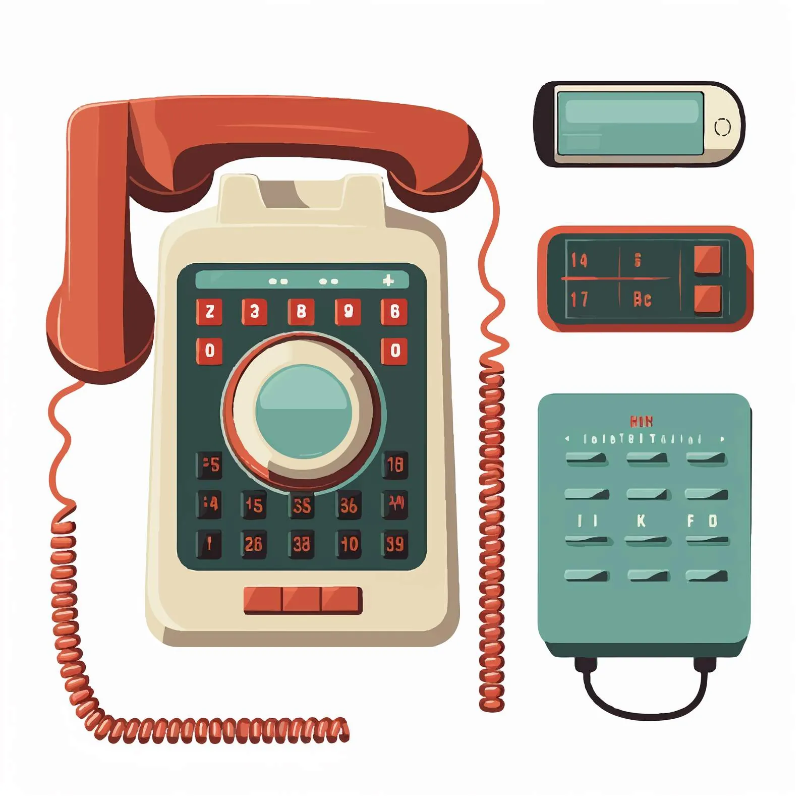 Retro Push Button Touch Tone Phone Vector — free download from Dotvec