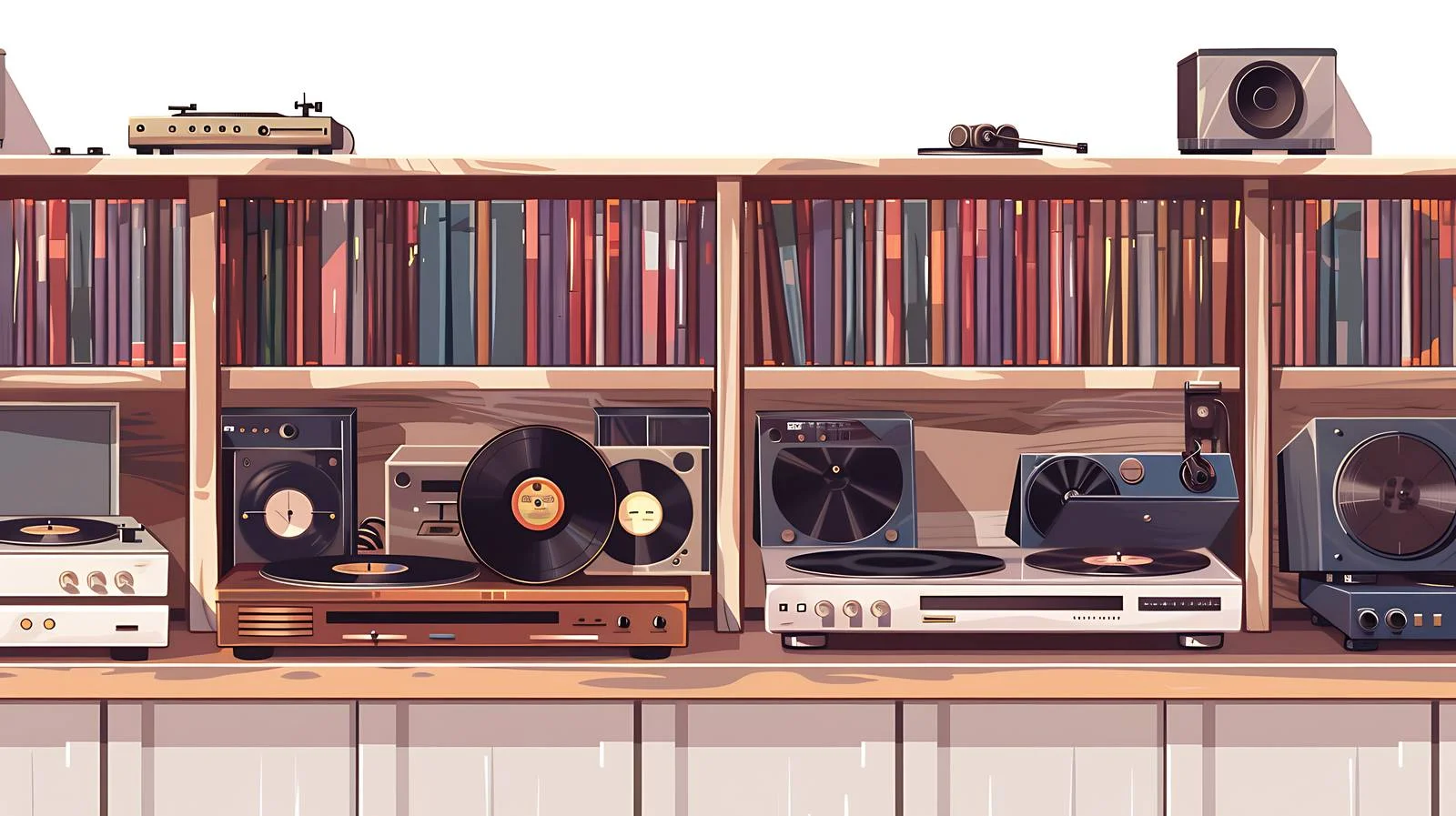 Vintage Vinyl Store with Rows of Records — free download from Dotvec