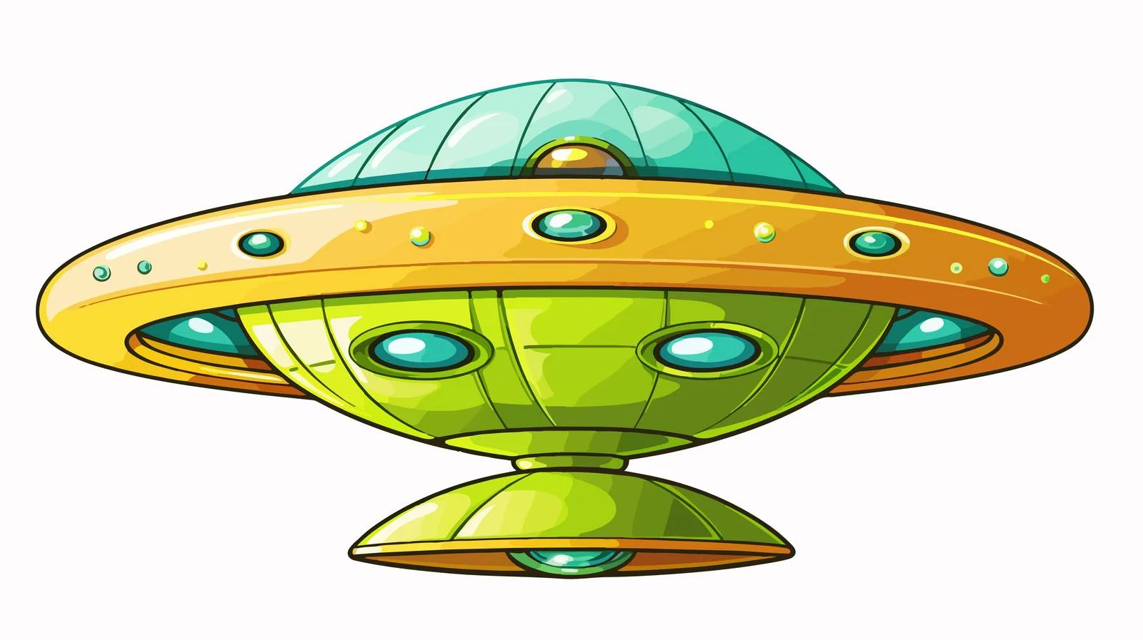 Retro Alien Flying Saucer Vector Illustration — free download from Dotvec